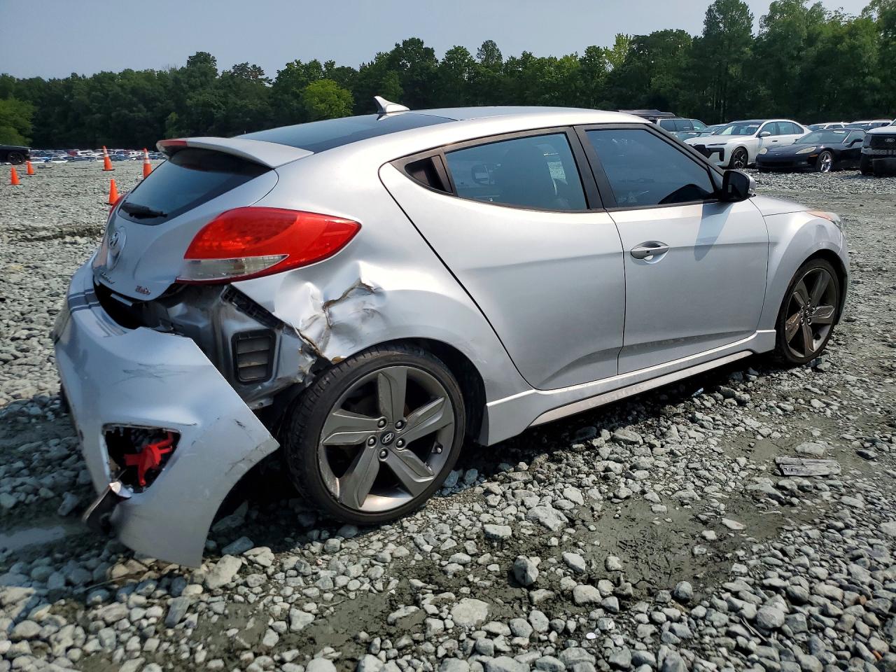 2013 Hyundai Veloster Turbo Silver vin: KMHTC6AE9DU097632