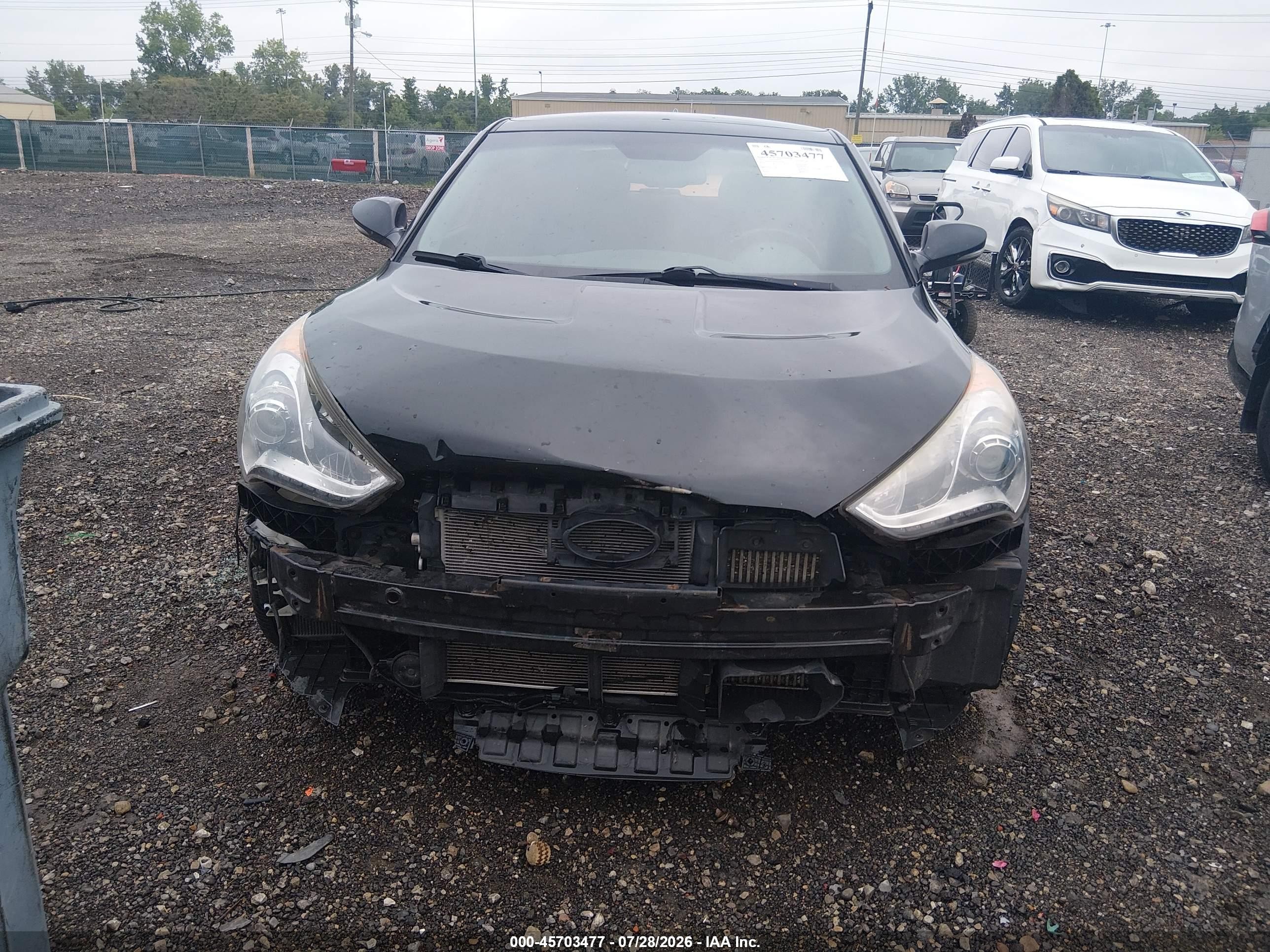 2013 Hyundai Veloster Turbo W/blue Черный vin: KMHTC6AE9DU109360