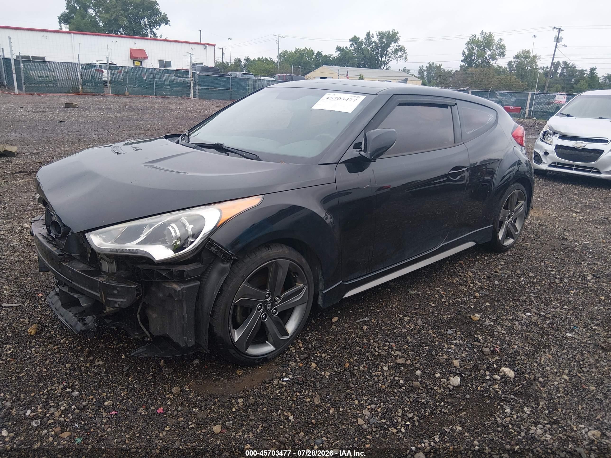 2013 Hyundai Veloster Turbo W/blue Черный vin: KMHTC6AE9DU109360