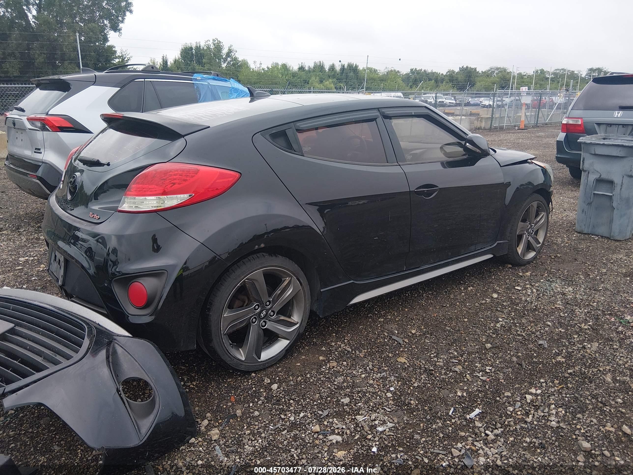2013 Hyundai Veloster Turbo W/blue Черный vin: KMHTC6AE9DU109360