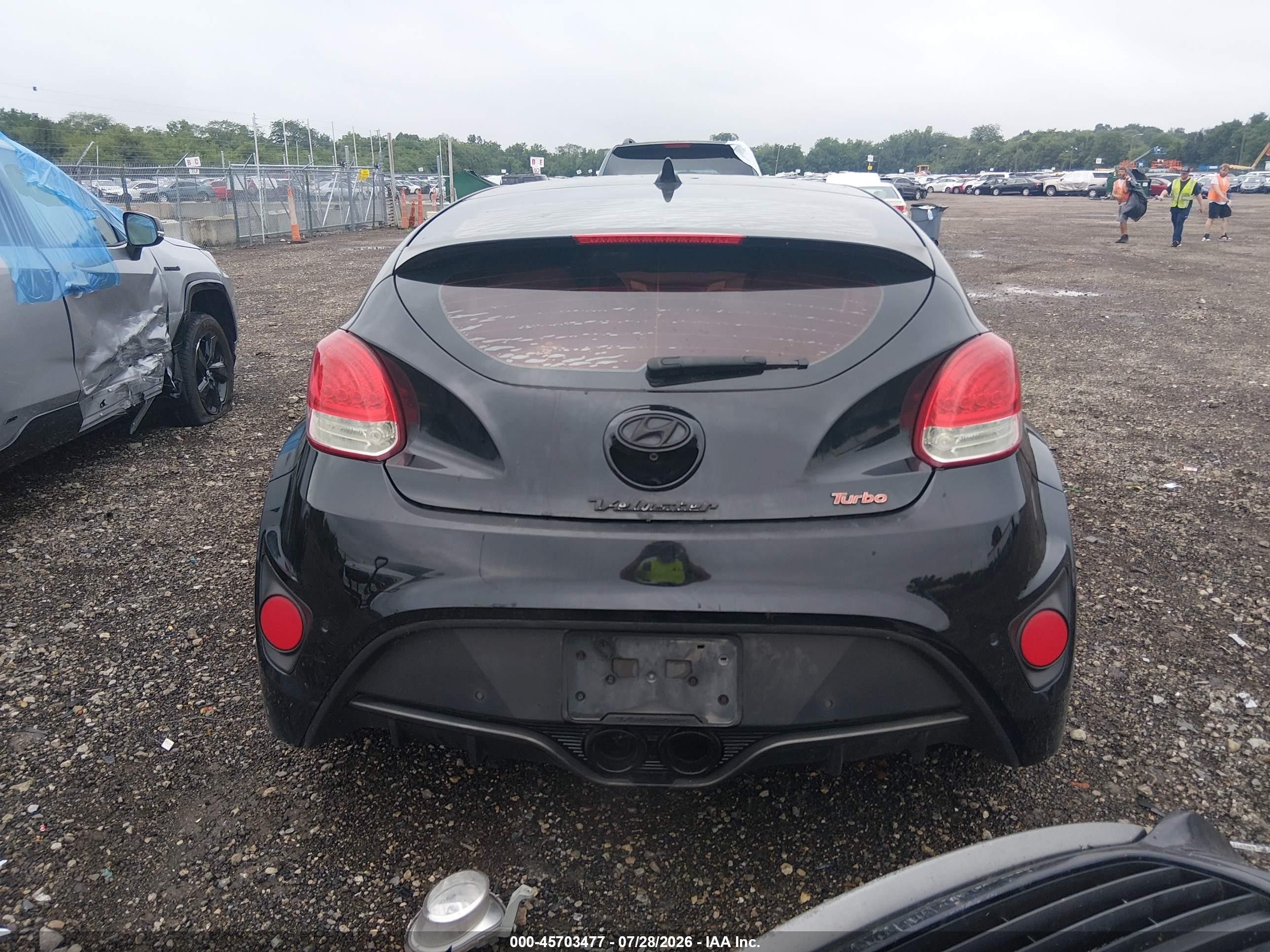 2013 Hyundai Veloster Turbo W/blue Черный vin: KMHTC6AE9DU109360