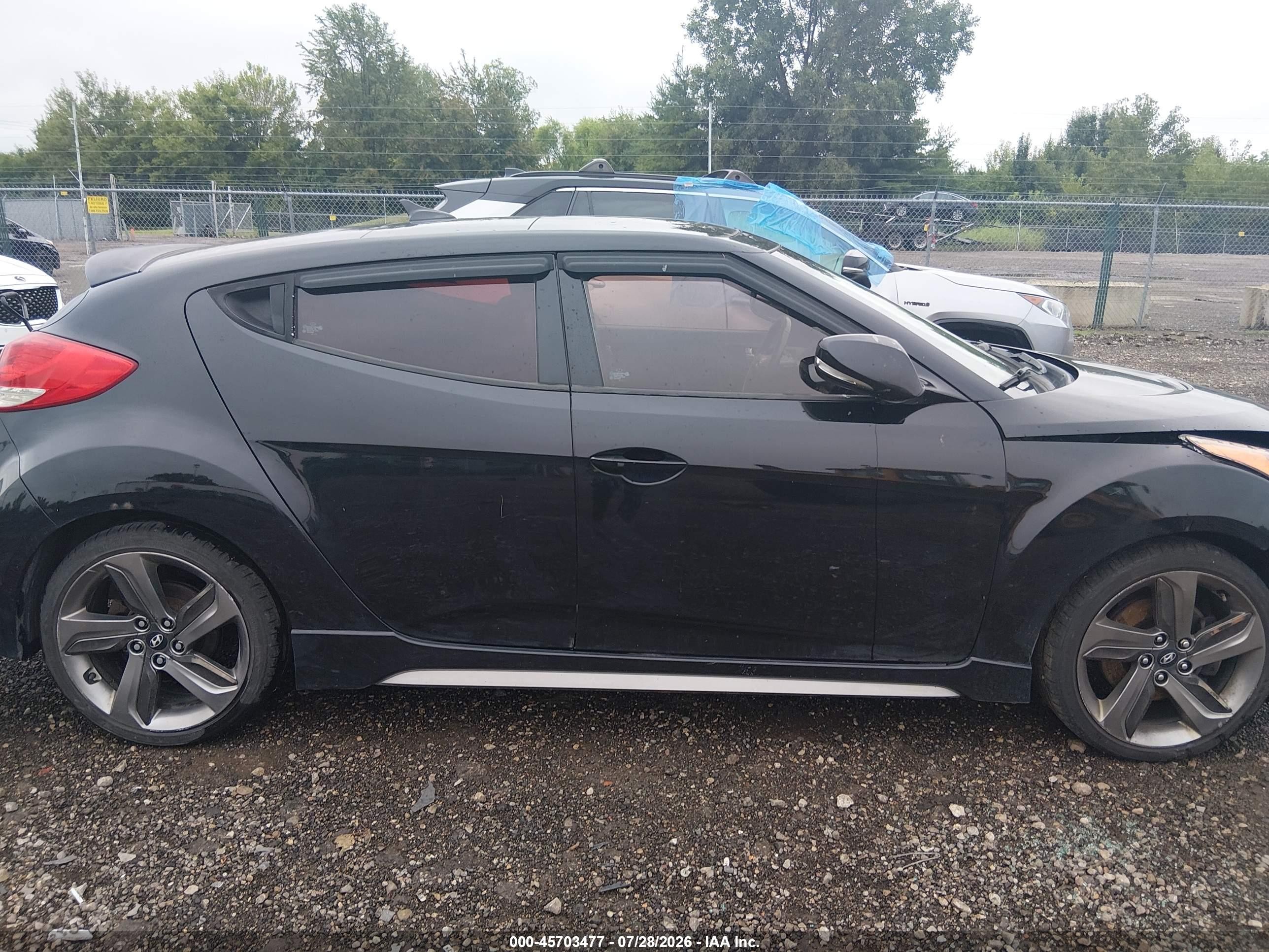 2013 Hyundai Veloster Turbo W/blue Черный vin: KMHTC6AE9DU109360