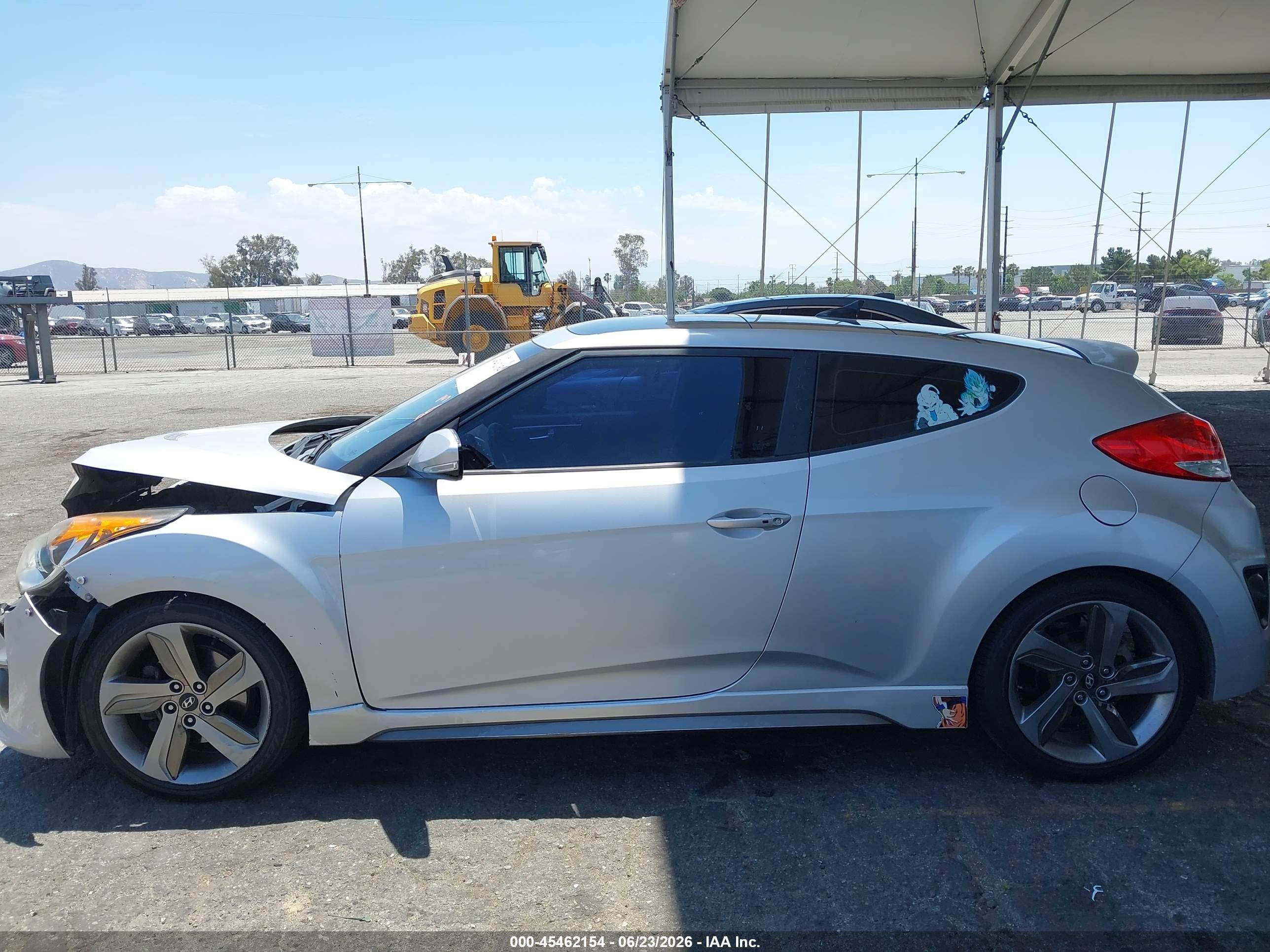 2013 Hyundai Veloster Turbo W/blue Silver vin: KMHTC6AE9DU125851