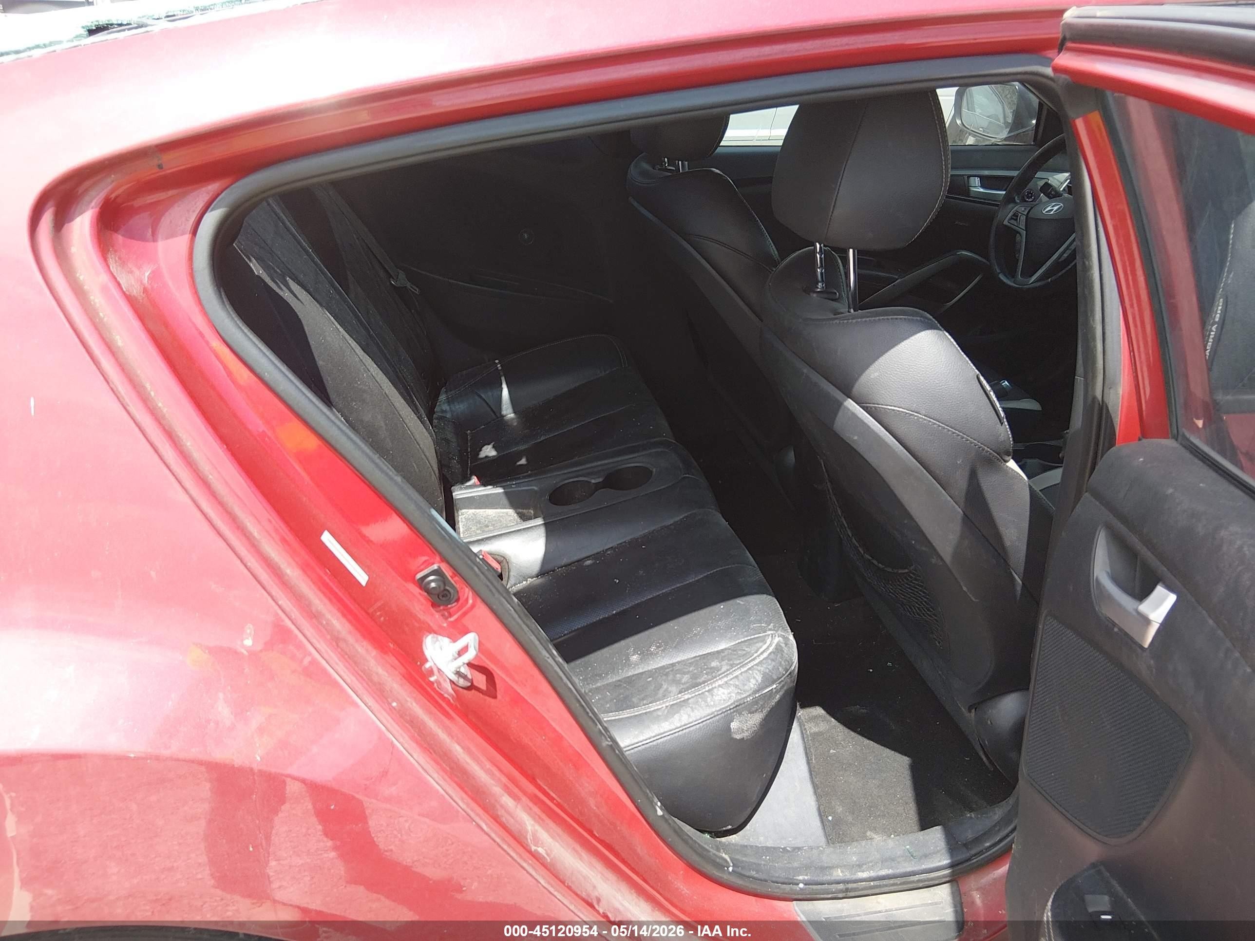 2013 Hyundai Veloster Turbo W/black Red vin: KMHTC6AE9DU153391