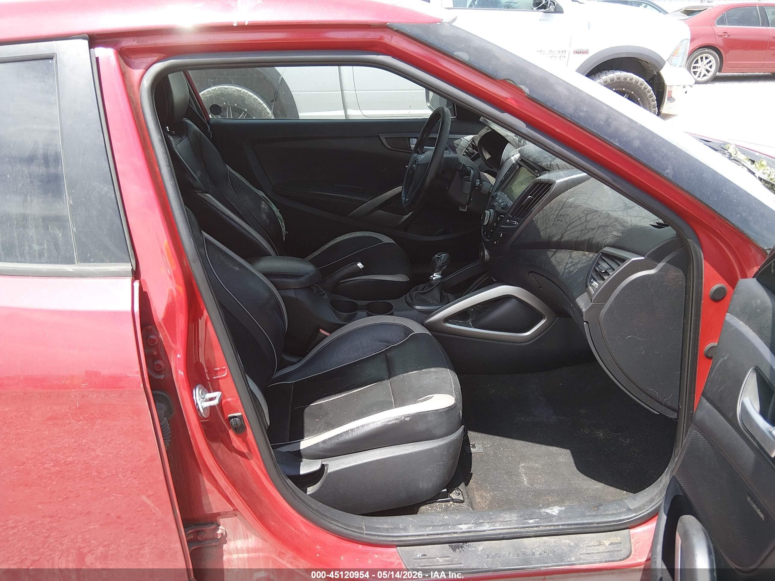 2013 Hyundai Veloster Turbo W/black Red vin: KMHTC6AE9DU153391