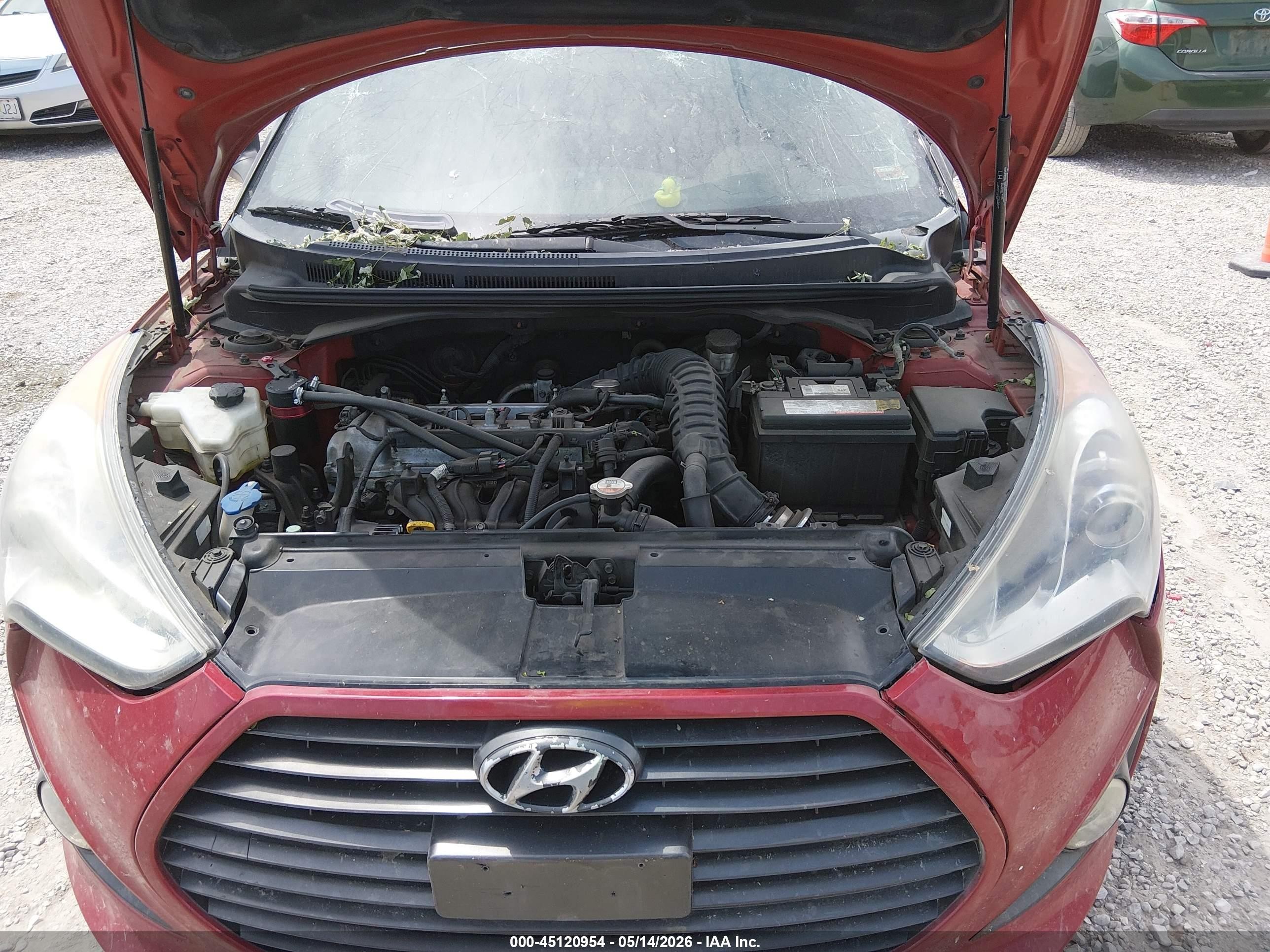 2013 Hyundai Veloster Turbo W/black Red vin: KMHTC6AE9DU153391