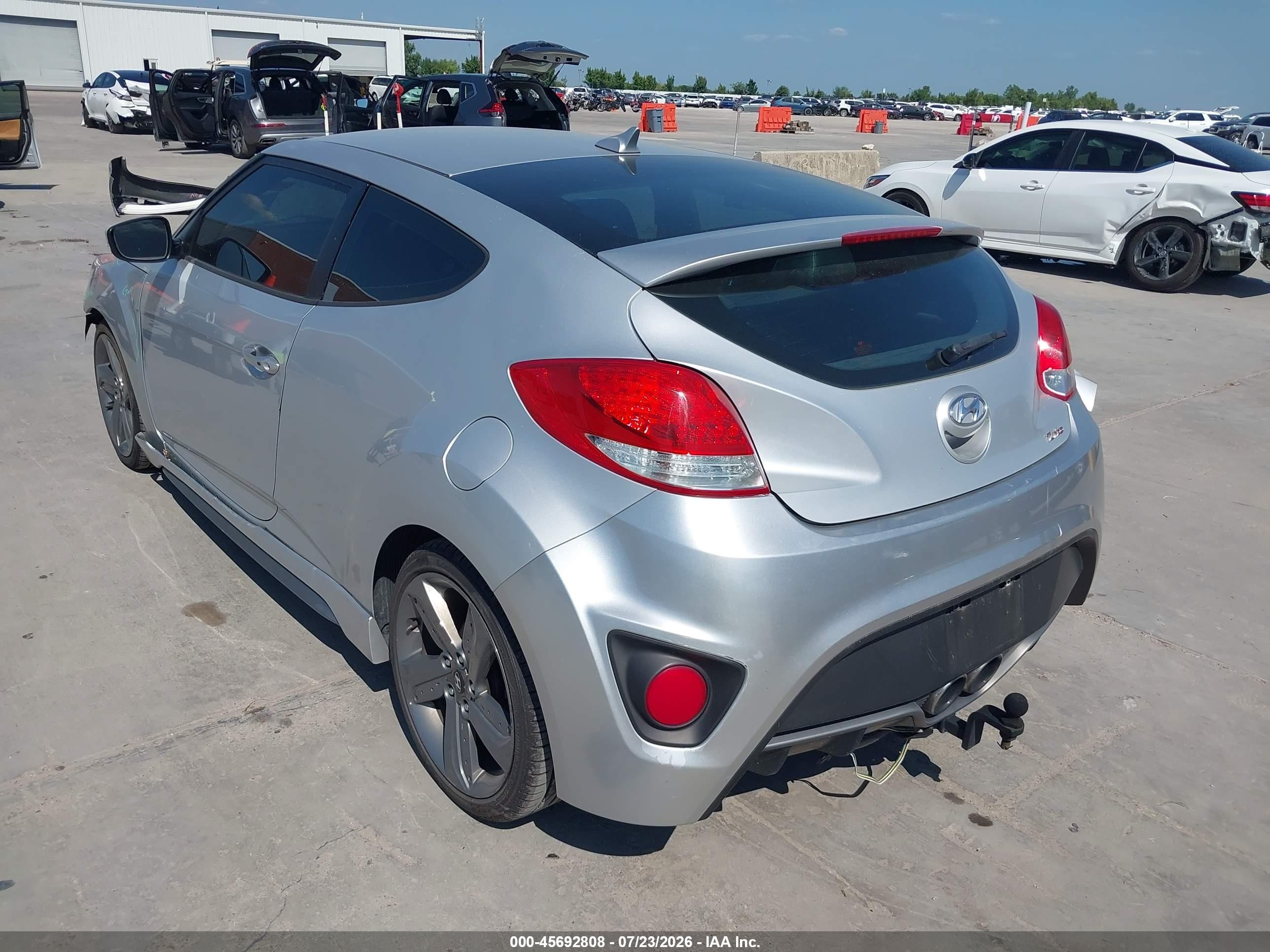 2013 Hyundai Veloster Turbo W/black Silver vin: KMHTC6AE9DU154508