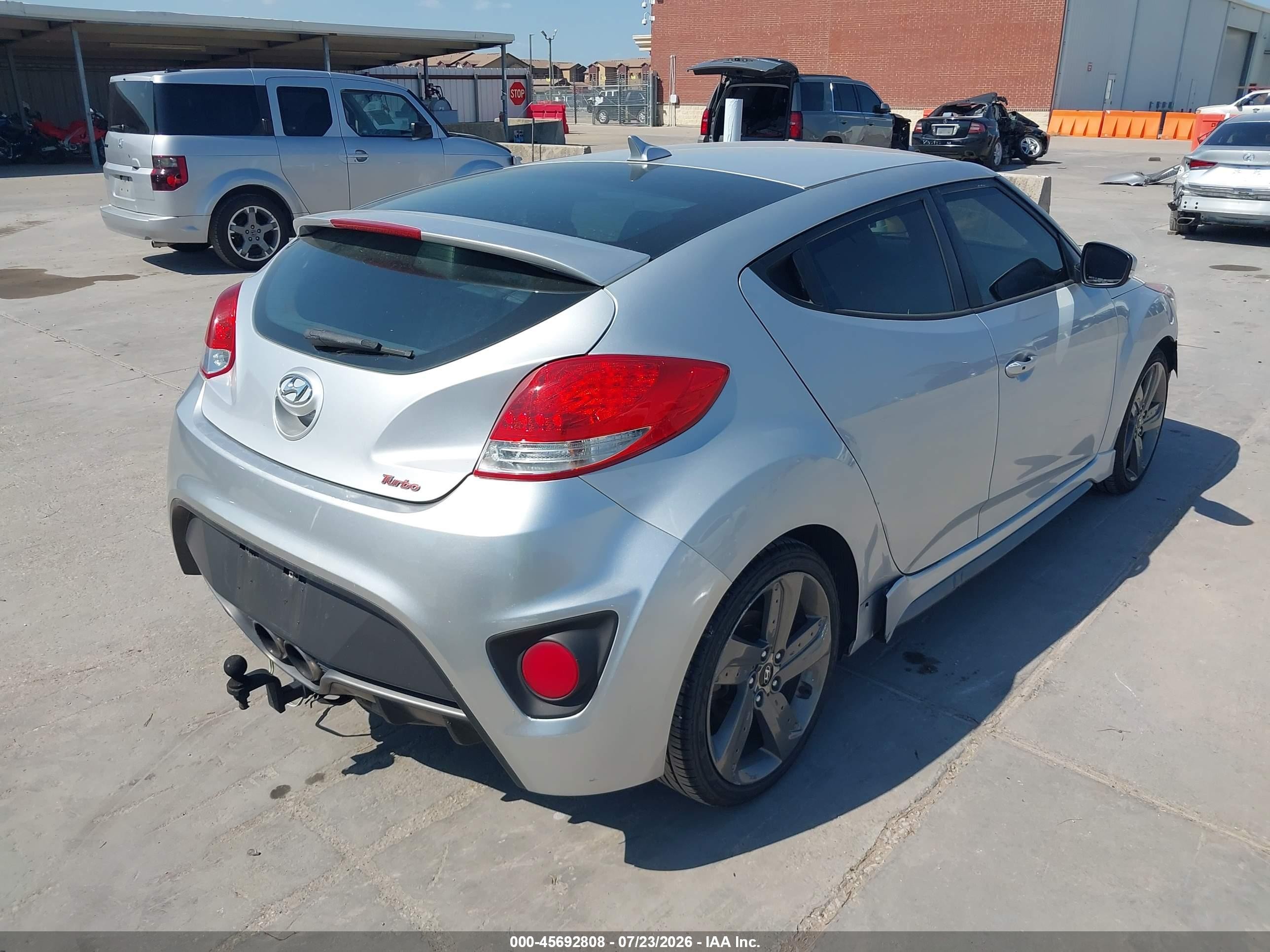 2013 Hyundai Veloster Turbo W/black Silver vin: KMHTC6AE9DU154508