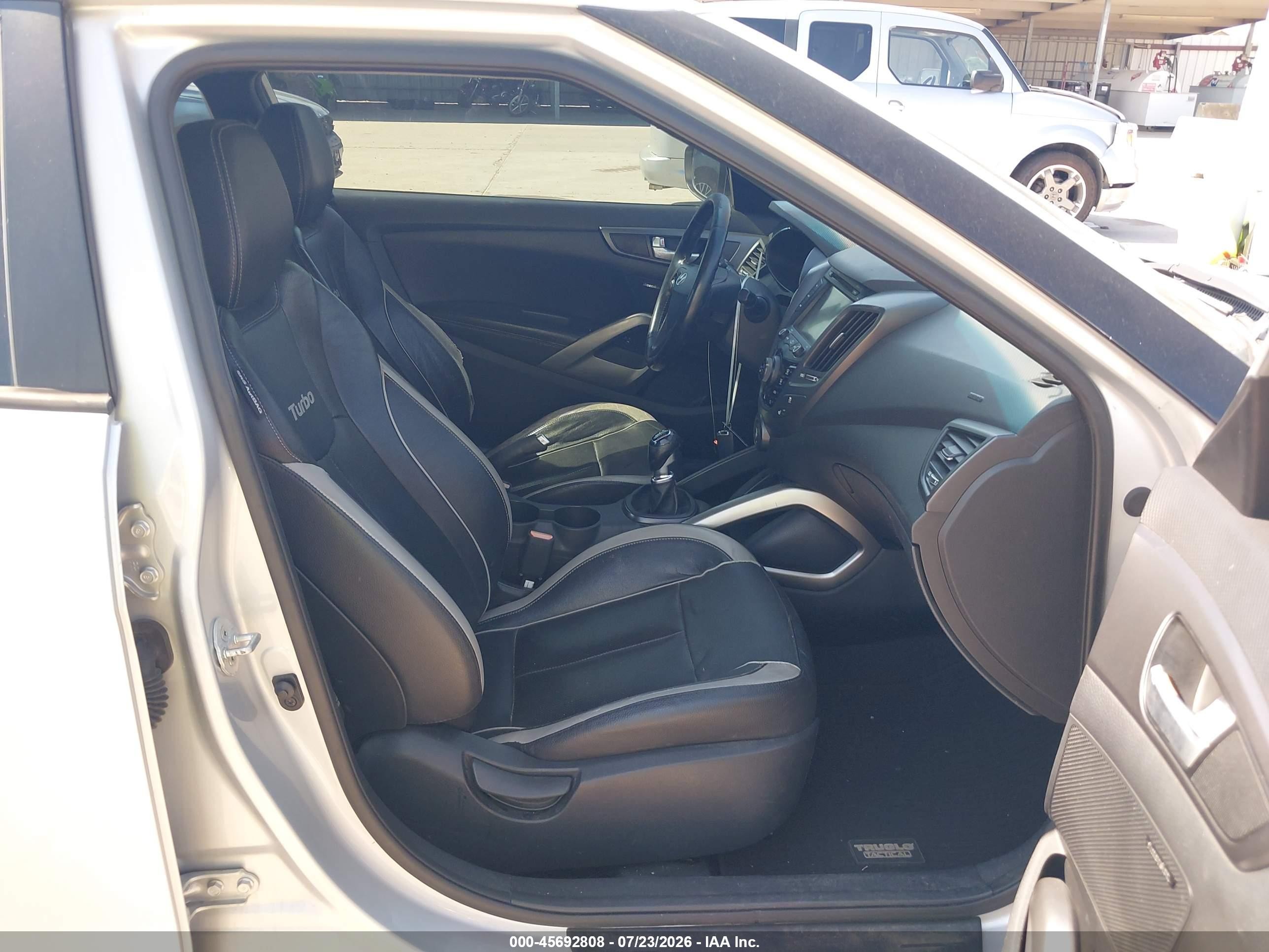 2013 Hyundai Veloster Turbo W/black Silver vin: KMHTC6AE9DU154508