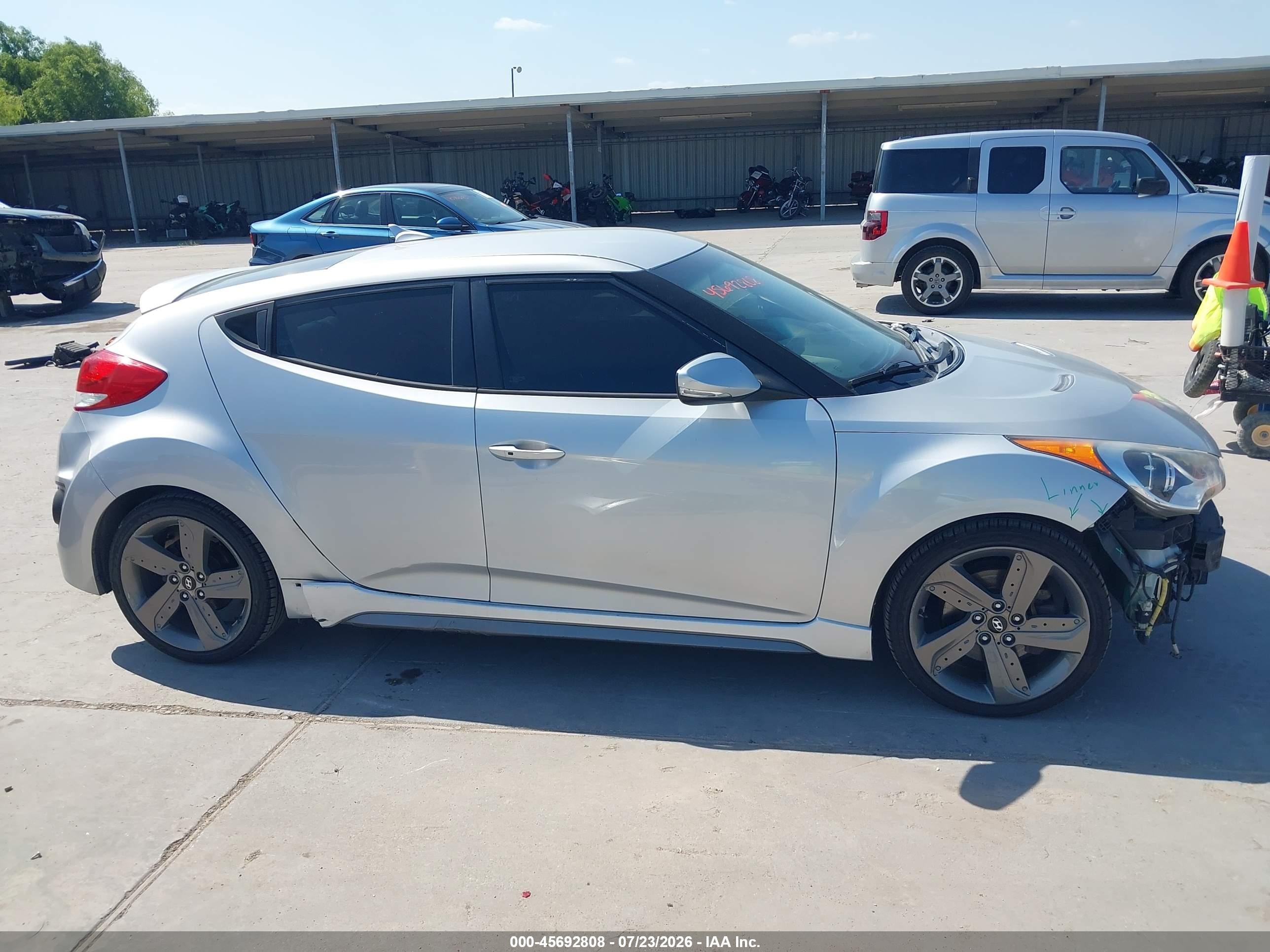 2013 Hyundai Veloster Turbo W/black Silver vin: KMHTC6AE9DU154508
