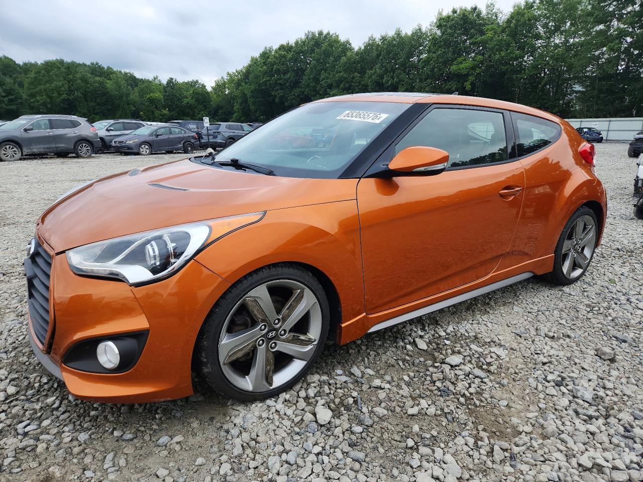 2013 Hyundai Veloster Turbo Orange vin: KMHTC6AE9DU169302