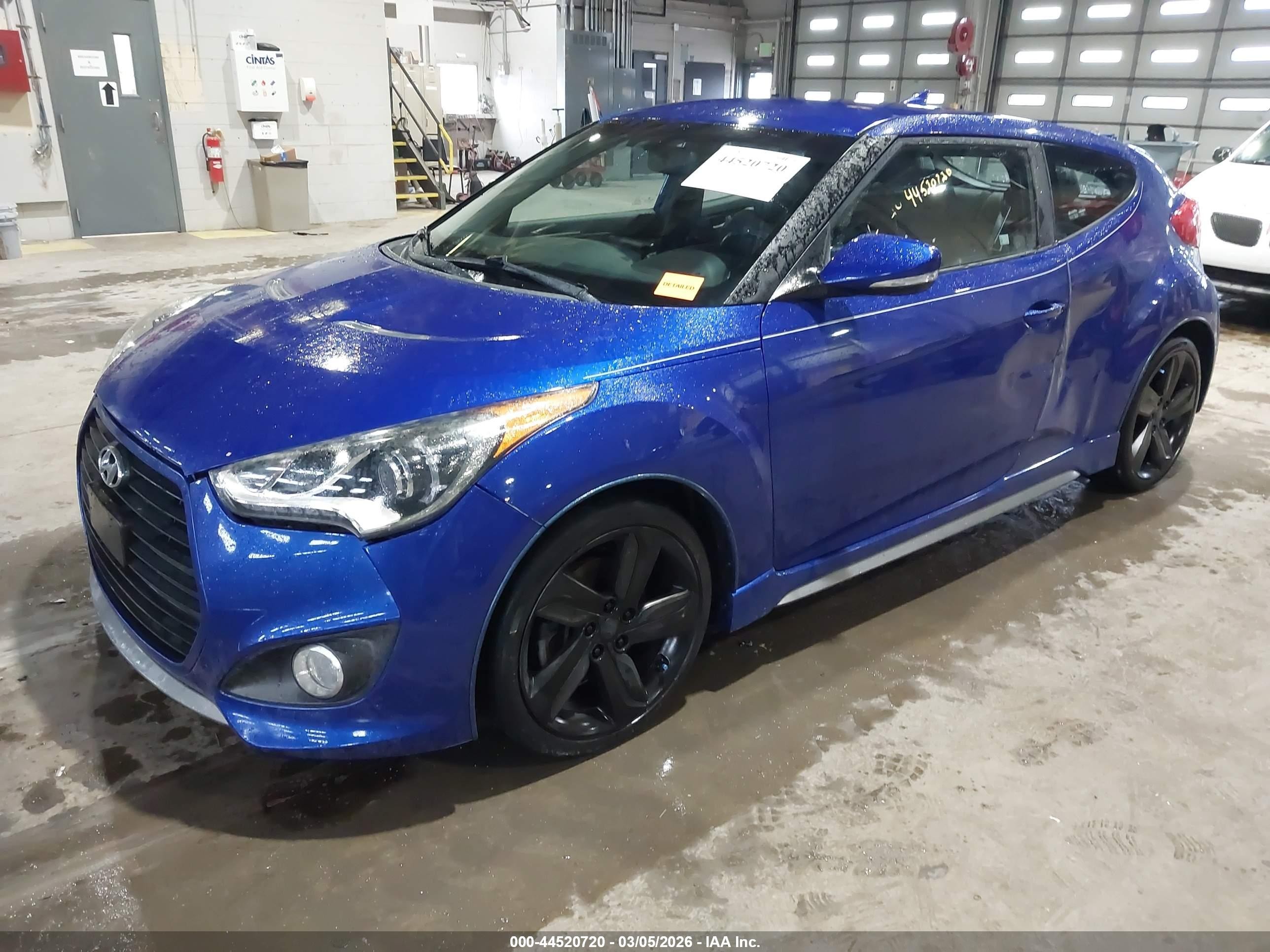 2014 Hyundai Veloster Turbo W/black Blue vin: KMHTC6AE9EU185873