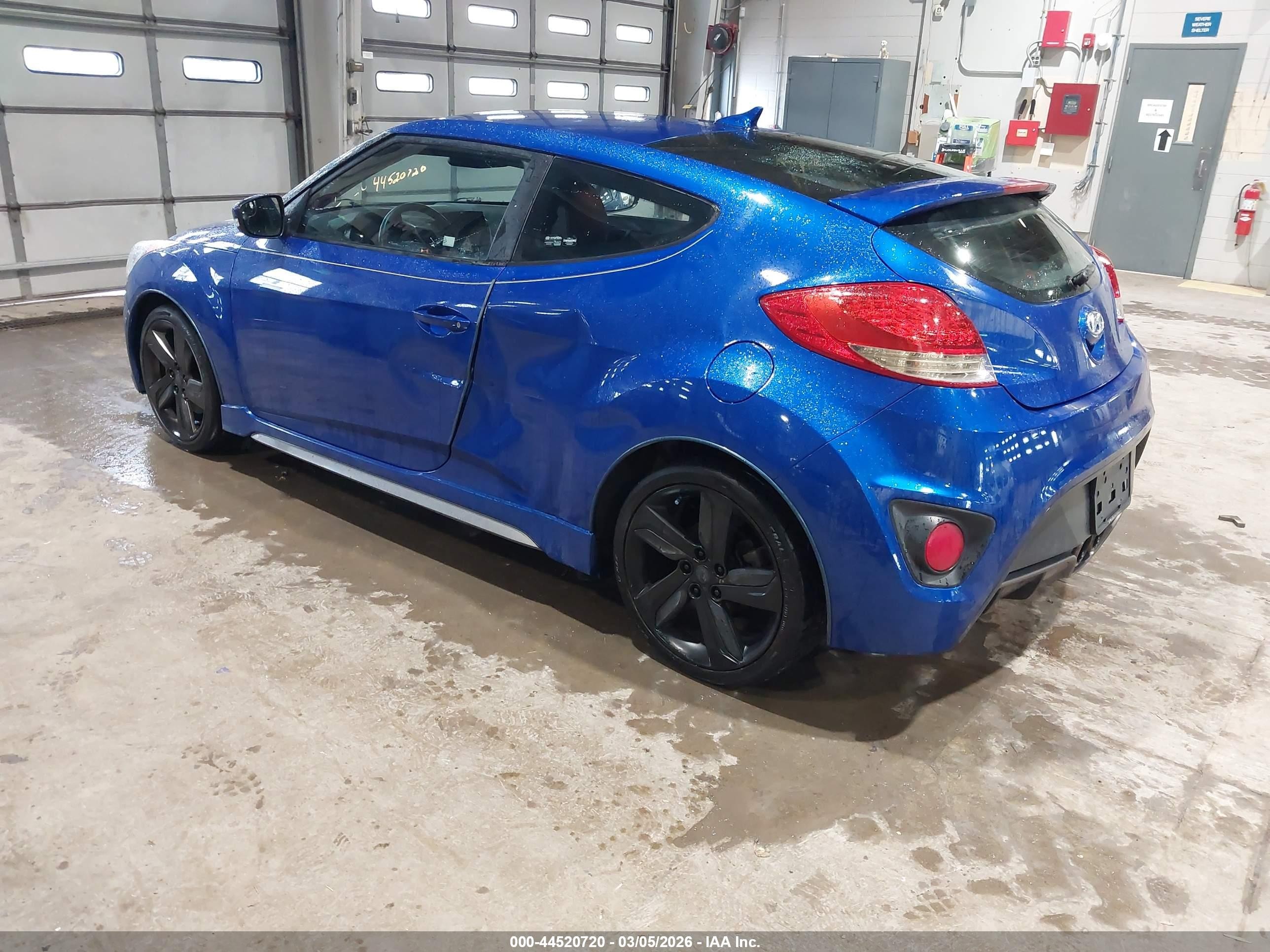2014 Hyundai Veloster Turbo W/black Blue vin: KMHTC6AE9EU185873