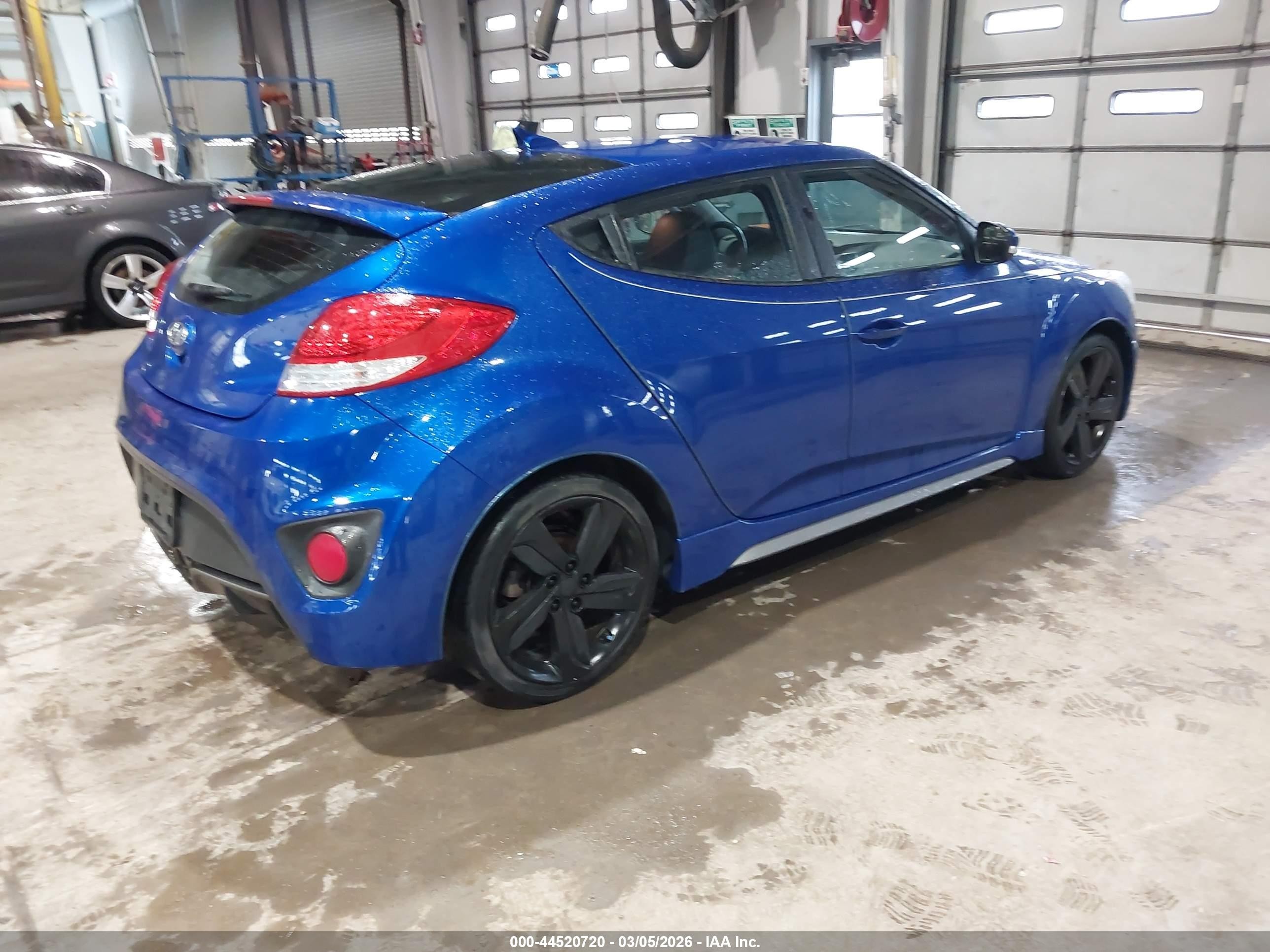 2014 Hyundai Veloster Turbo W/black Blue vin: KMHTC6AE9EU185873