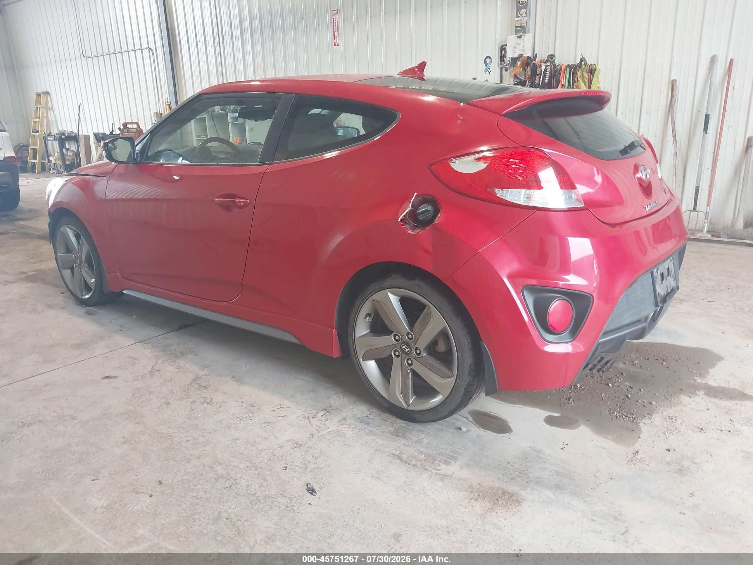 2014 Hyundai Veloster Turbo W/black Red vin: KMHTC6AE9EU191561