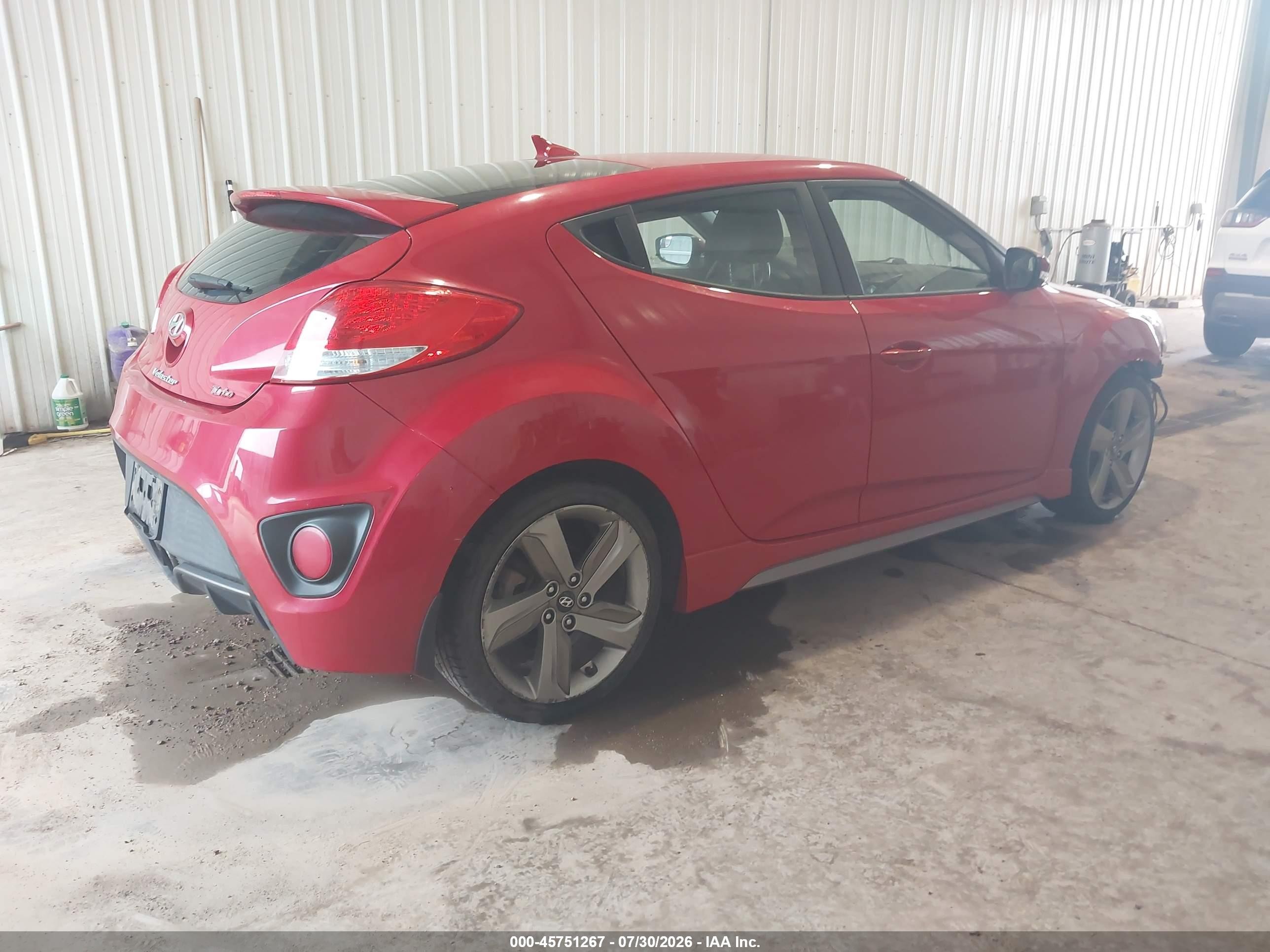2014 Hyundai Veloster Turbo W/black Red vin: KMHTC6AE9EU191561