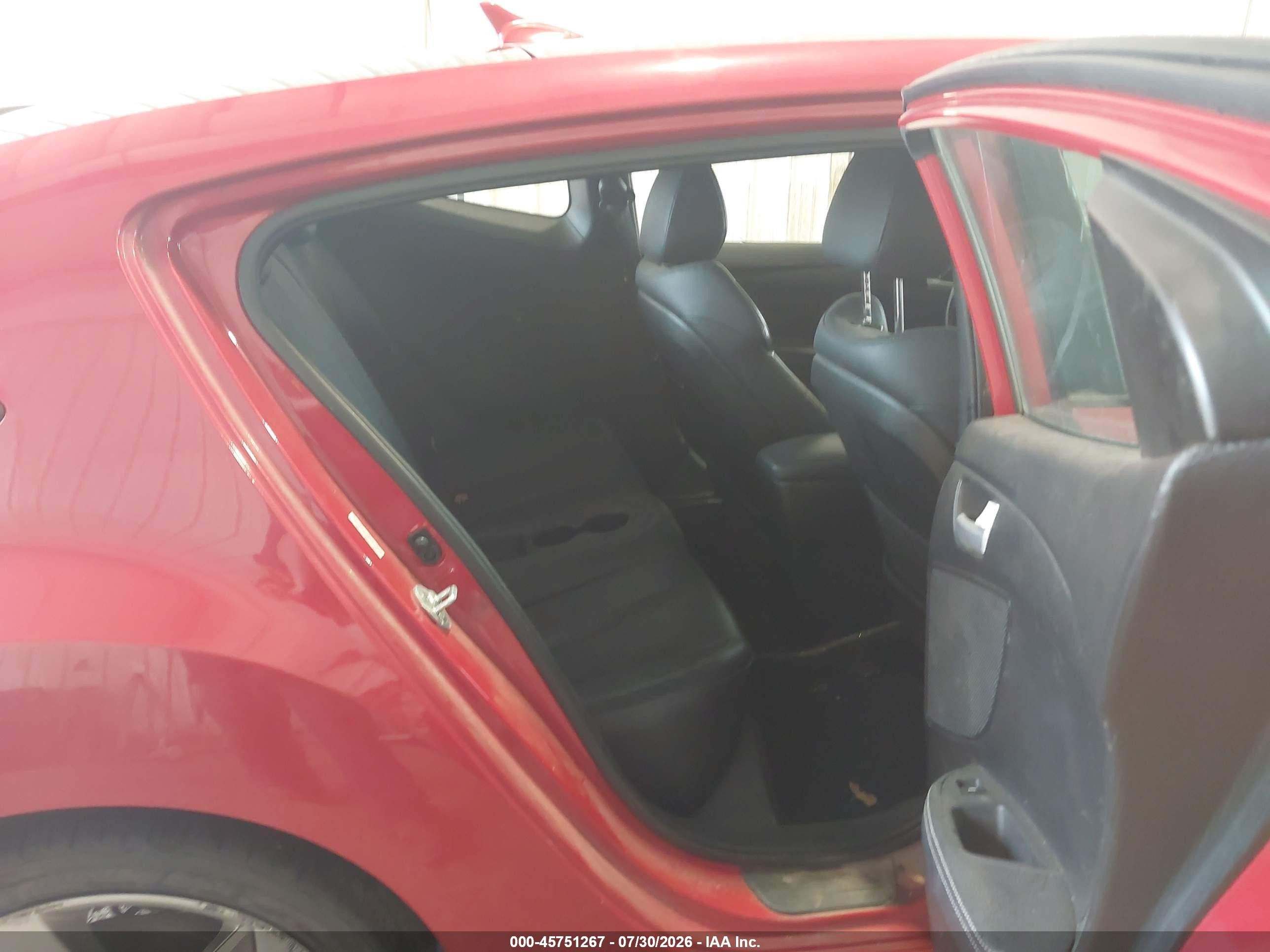 2014 Hyundai Veloster Turbo W/black Red vin: KMHTC6AE9EU191561