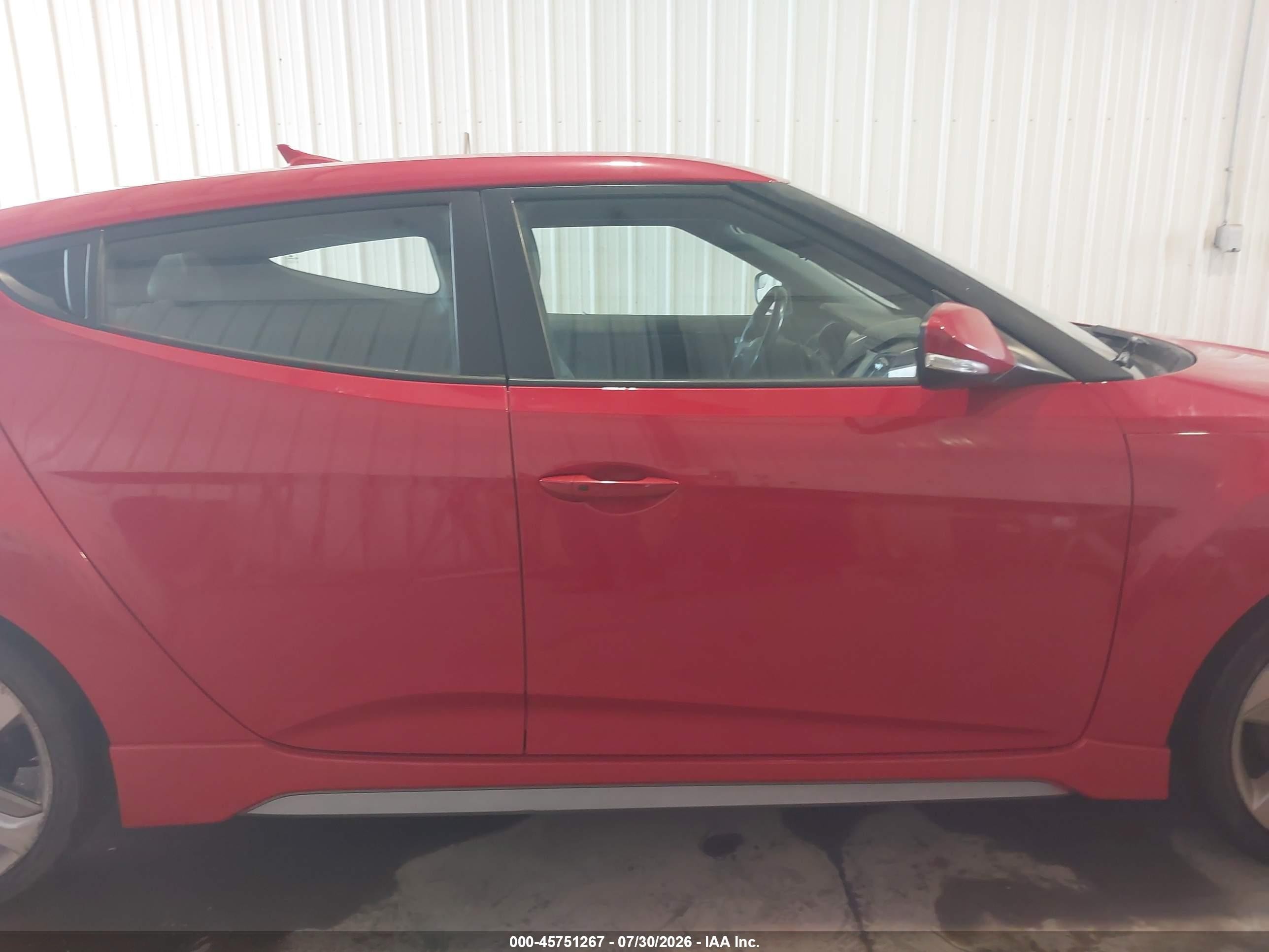 2014 Hyundai Veloster Turbo W/black Red vin: KMHTC6AE9EU191561