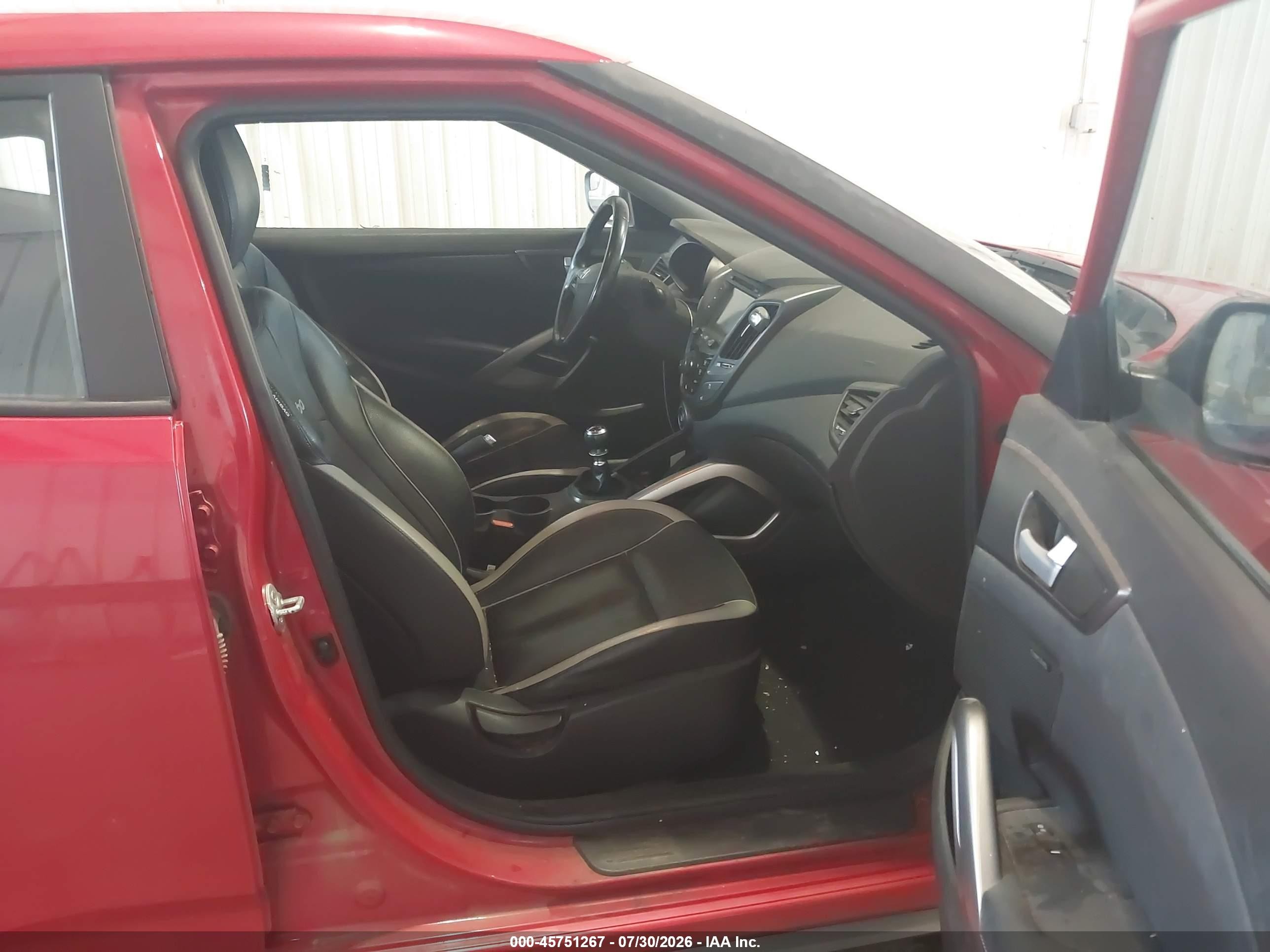 2014 Hyundai Veloster Turbo W/black Red vin: KMHTC6AE9EU191561