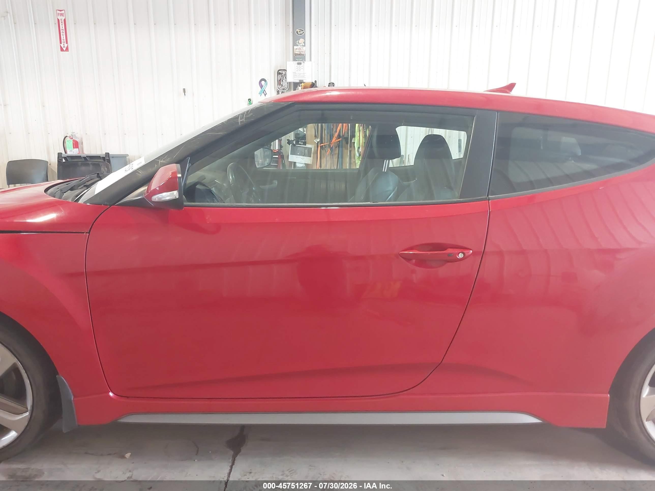 2014 Hyundai Veloster Turbo W/black Red vin: KMHTC6AE9EU191561