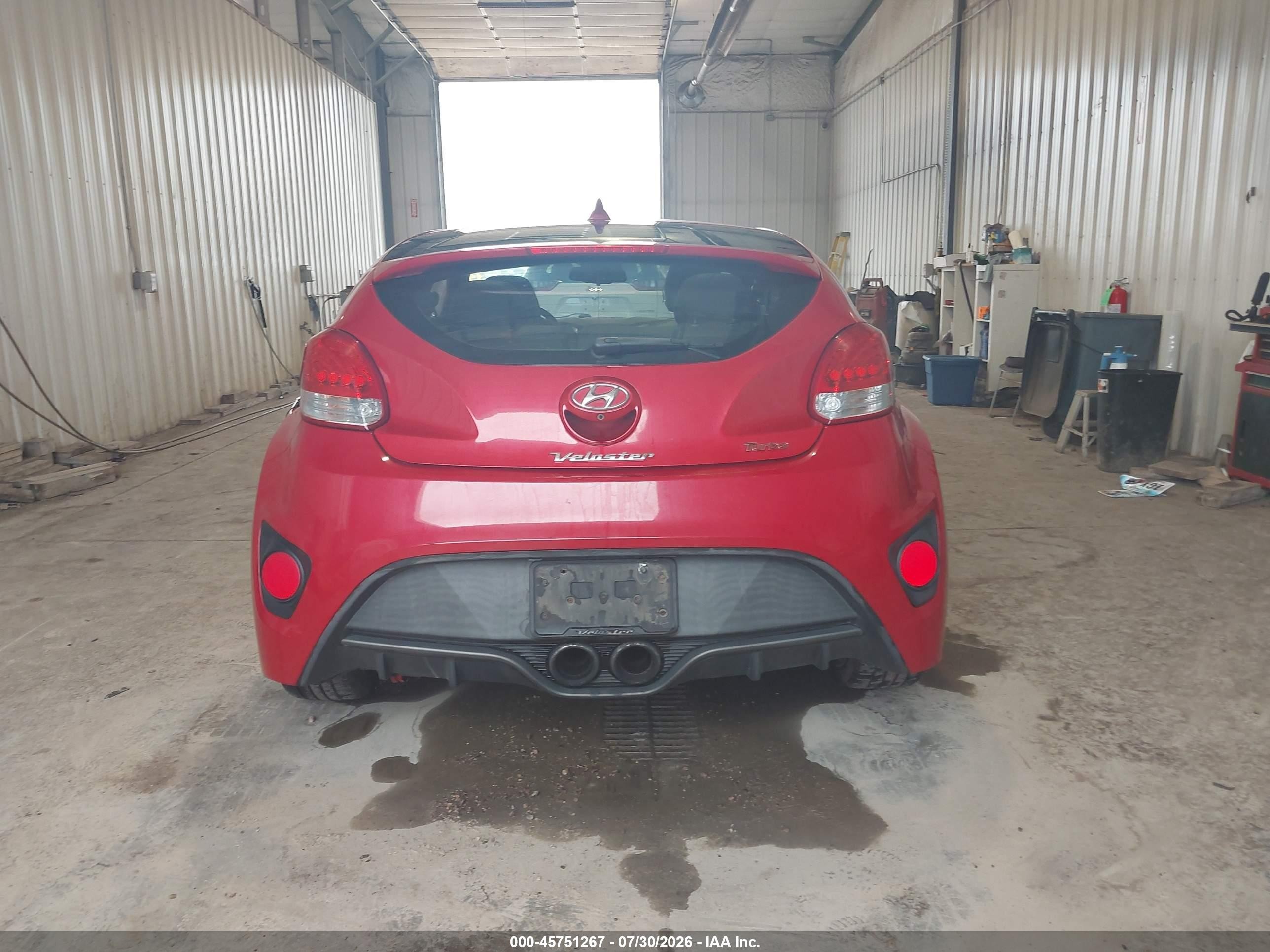 2014 Hyundai Veloster Turbo W/black Red vin: KMHTC6AE9EU191561