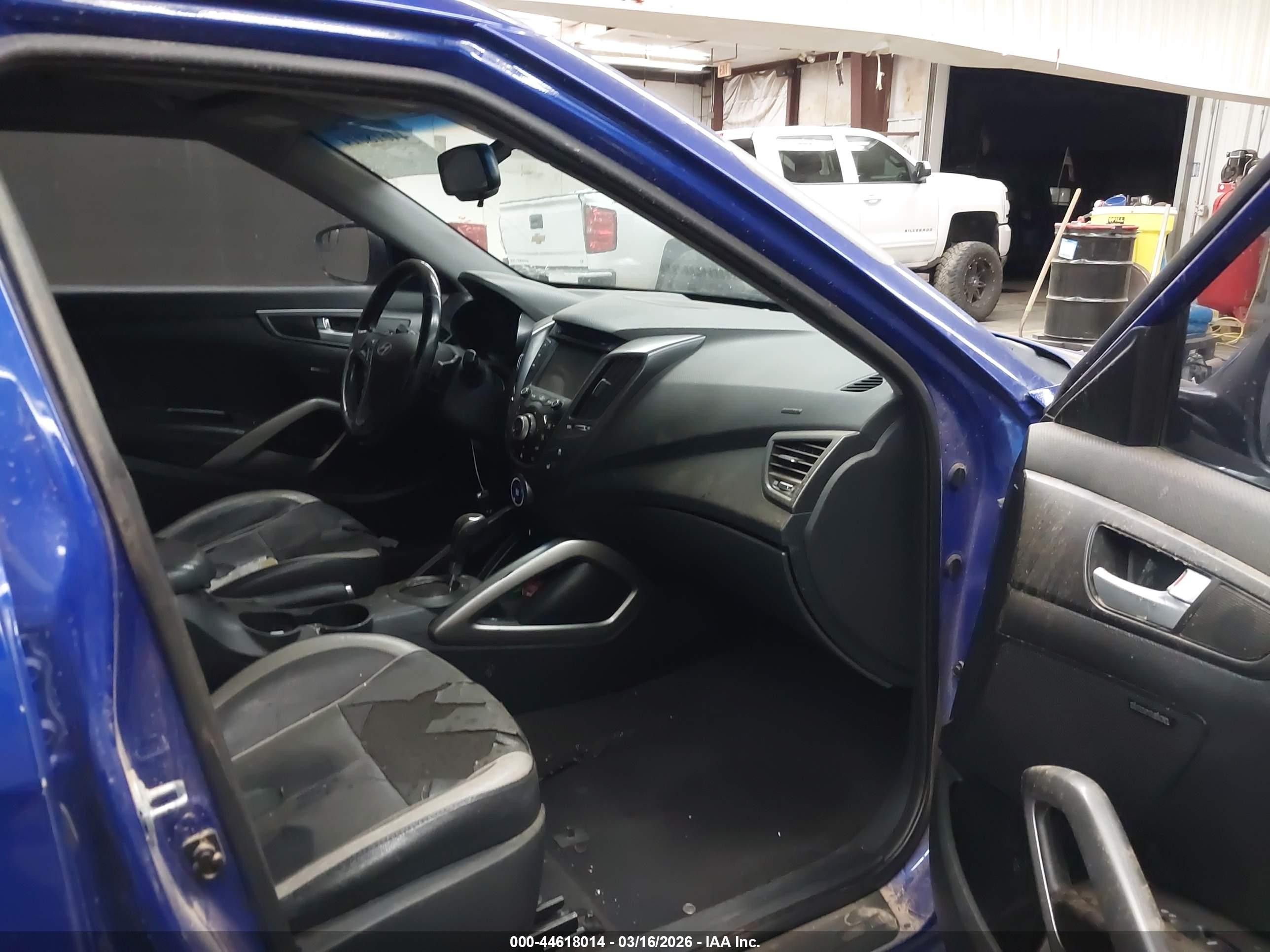 2014 Hyundai Veloster Turbo W/black Blue vin: KMHTC6AE9EU193567