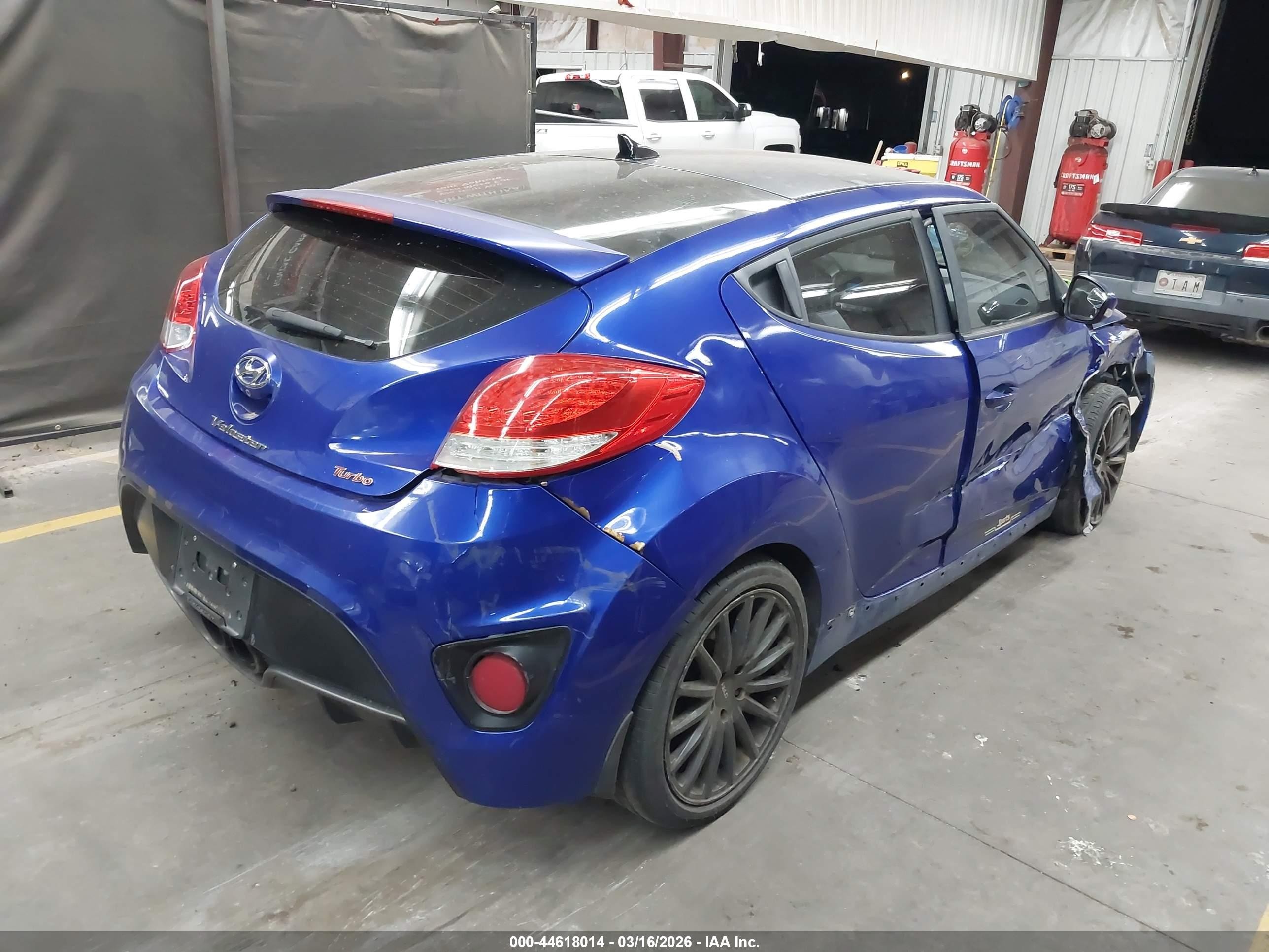 2014 Hyundai Veloster Turbo W/black Blue vin: KMHTC6AE9EU193567