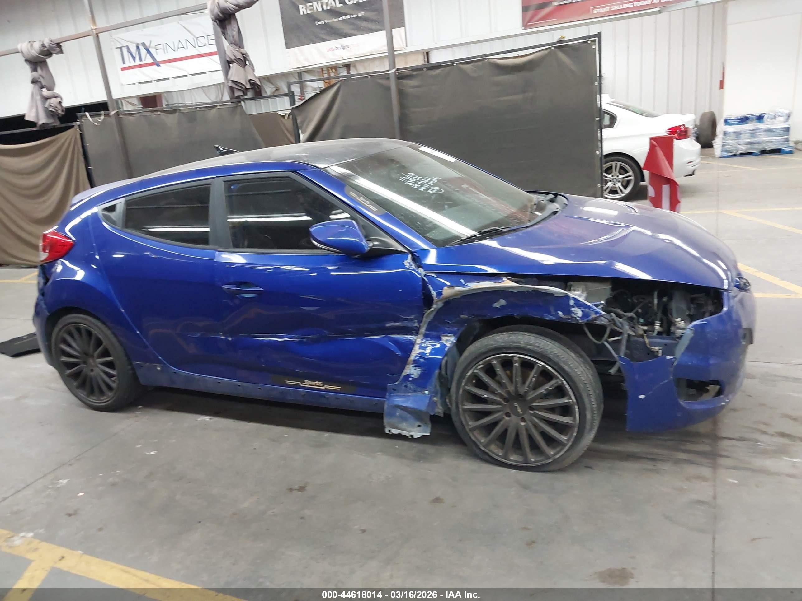 2014 Hyundai Veloster Turbo W/black Blue vin: KMHTC6AE9EU193567