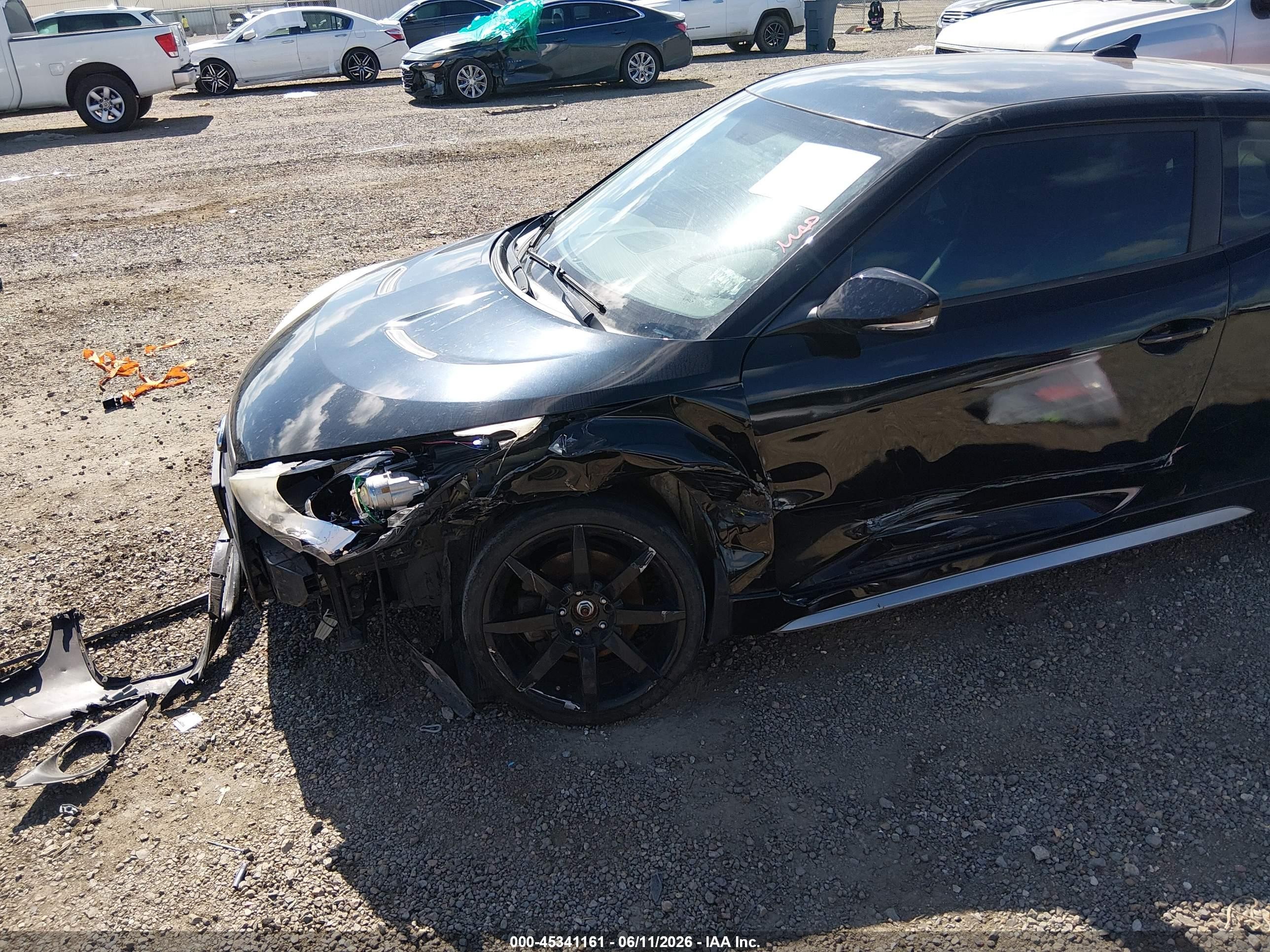 2014 Hyundai Veloster Turbo W/black Black vin: KMHTC6AE9EU194007