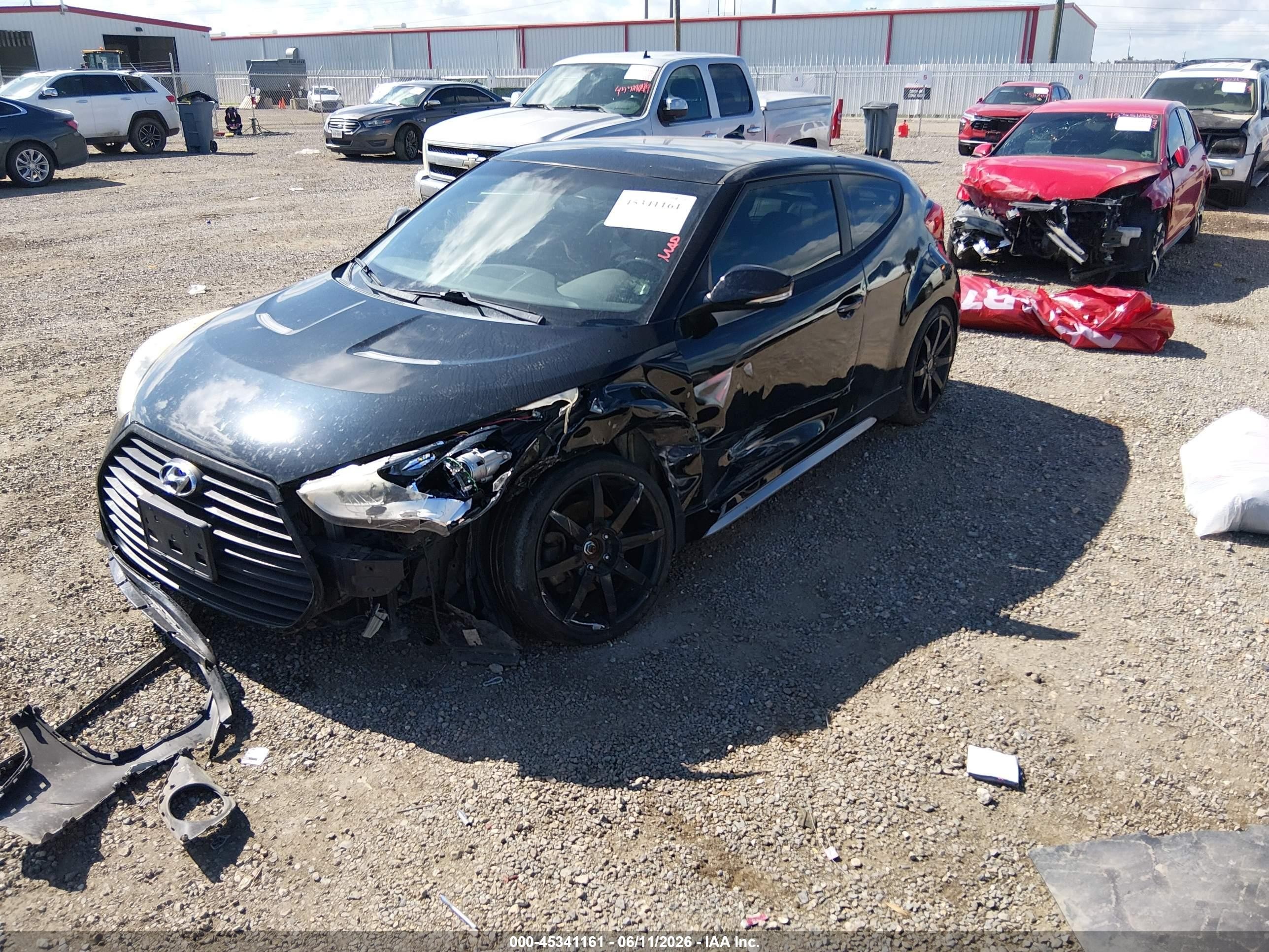 2014 Hyundai Veloster Turbo W/black Black vin: KMHTC6AE9EU194007
