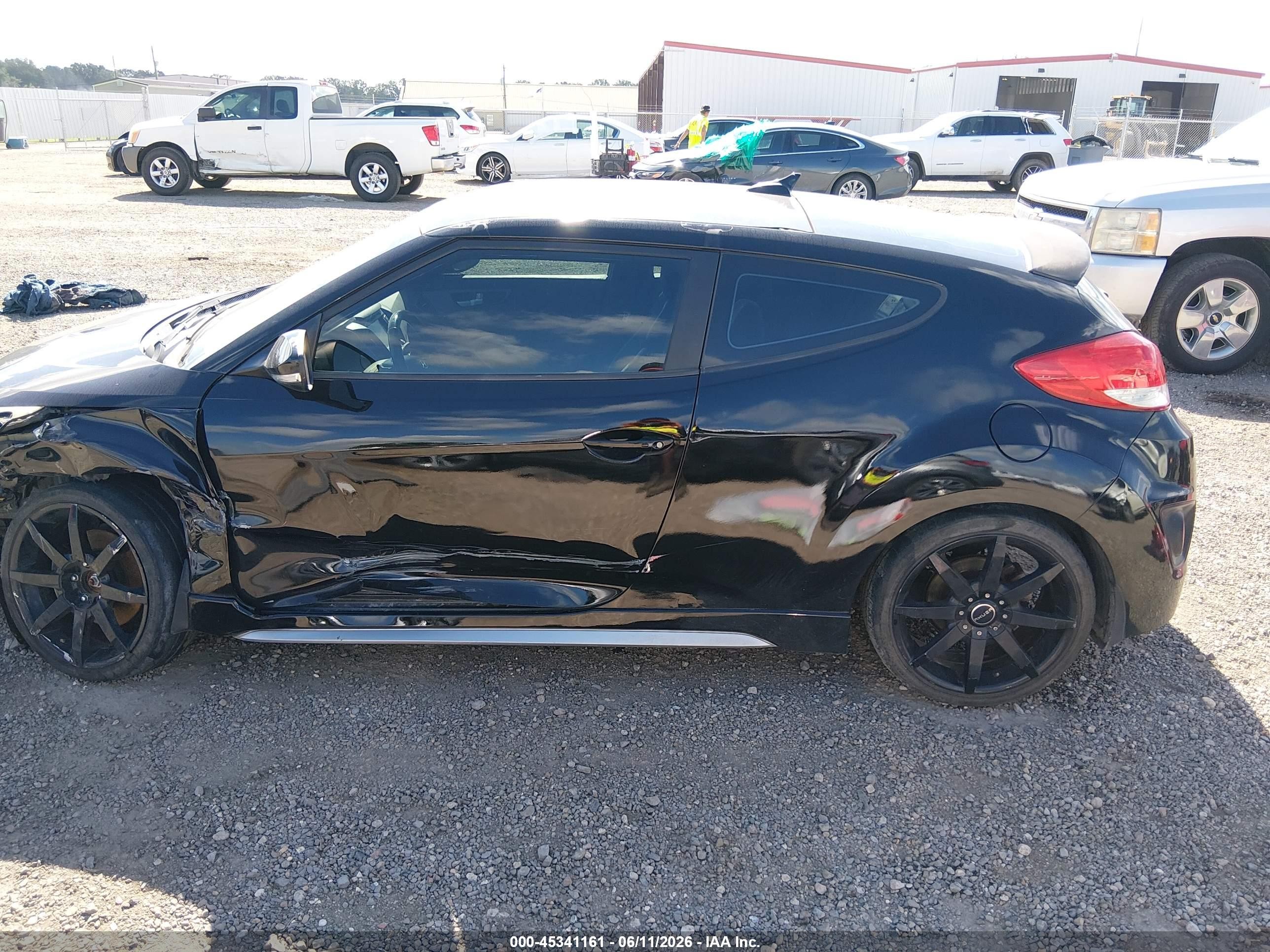 2014 Hyundai Veloster Turbo W/black Black vin: KMHTC6AE9EU194007