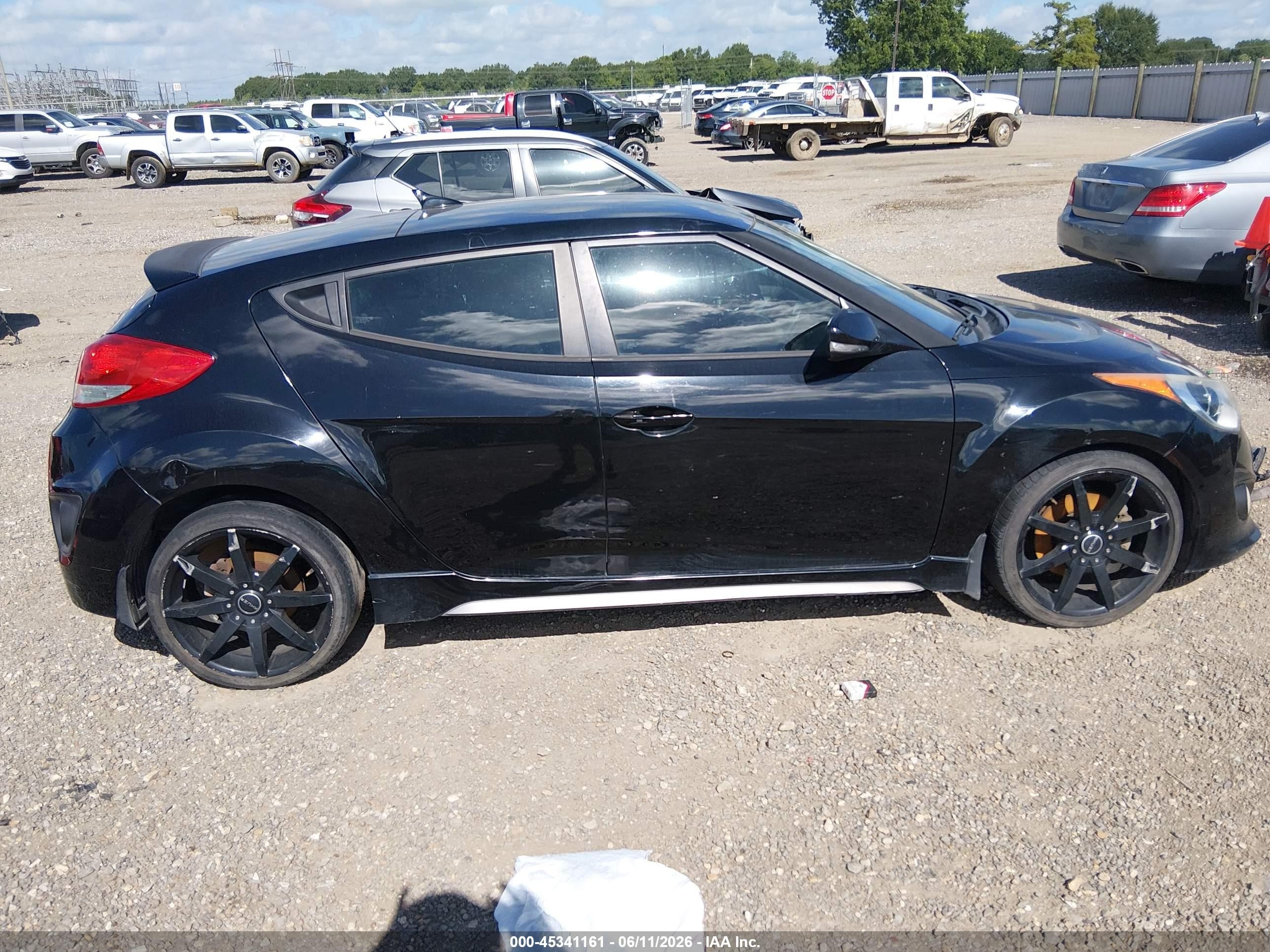 2014 Hyundai Veloster Turbo W/black Black vin: KMHTC6AE9EU194007