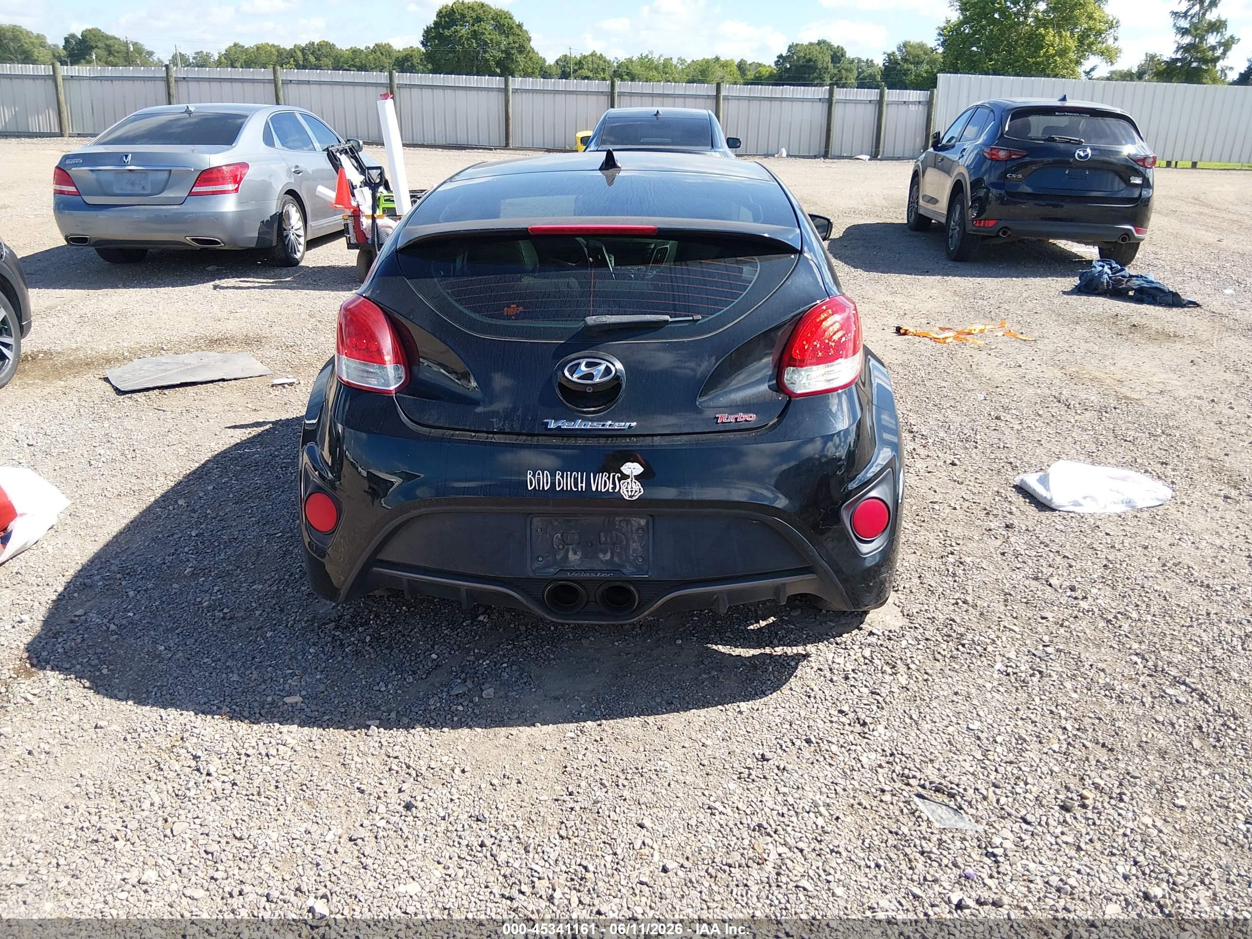2014 Hyundai Veloster Turbo W/black Black vin: KMHTC6AE9EU194007