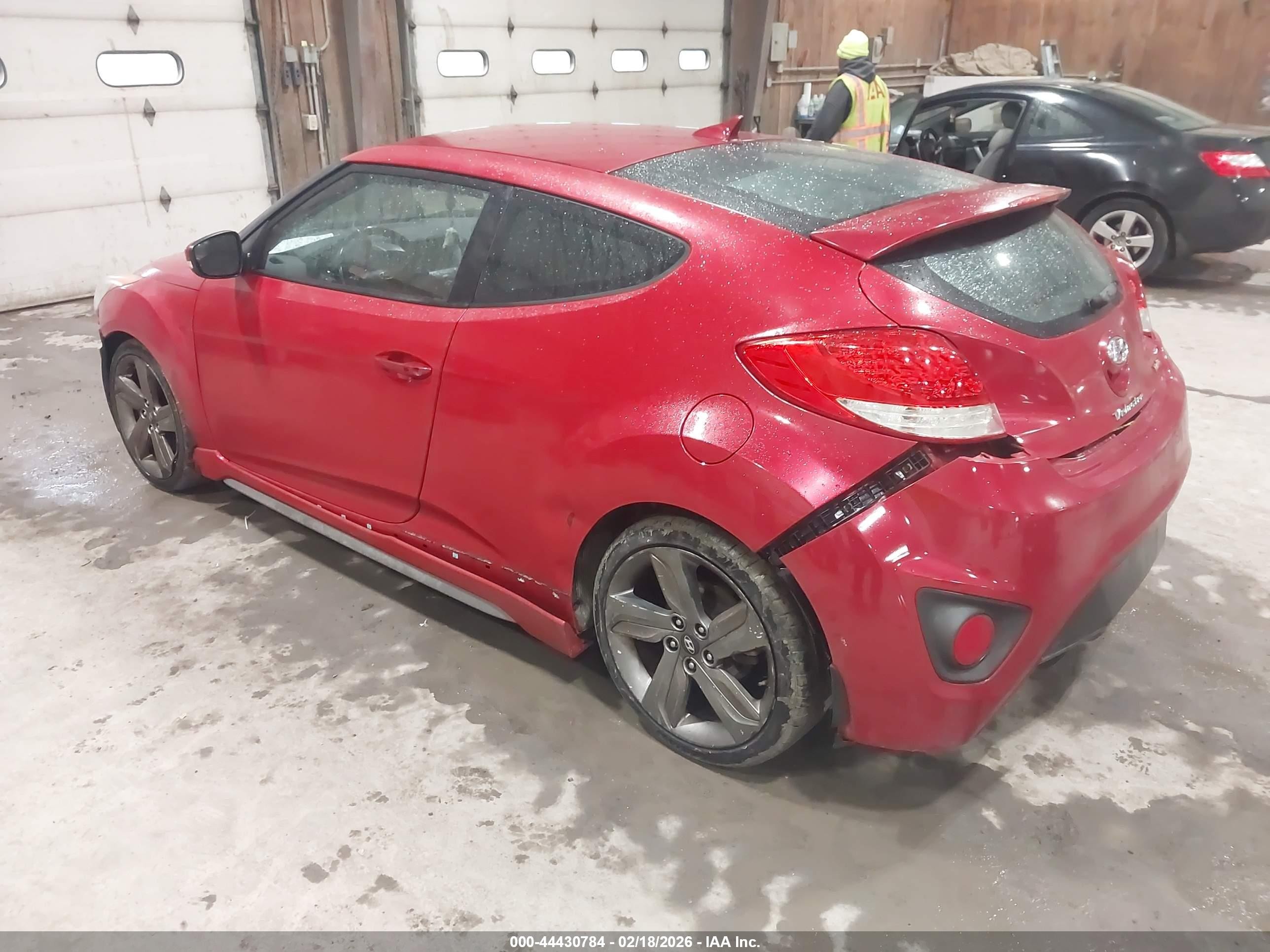 2014 Hyundai Veloster Turbo W/black Red vin: KMHTC6AE9EU206883
