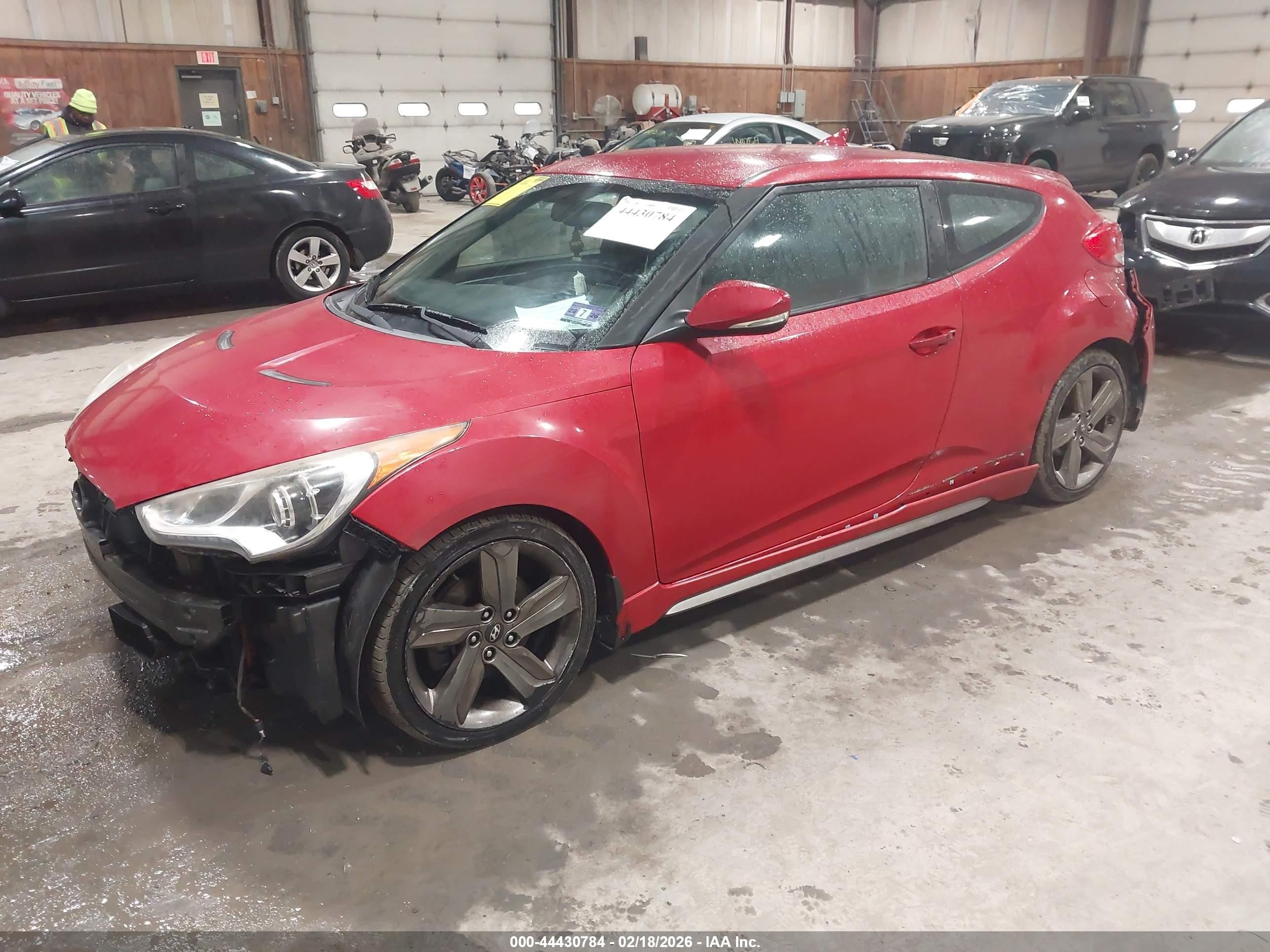 2014 Hyundai Veloster Turbo W/black Red vin: KMHTC6AE9EU206883