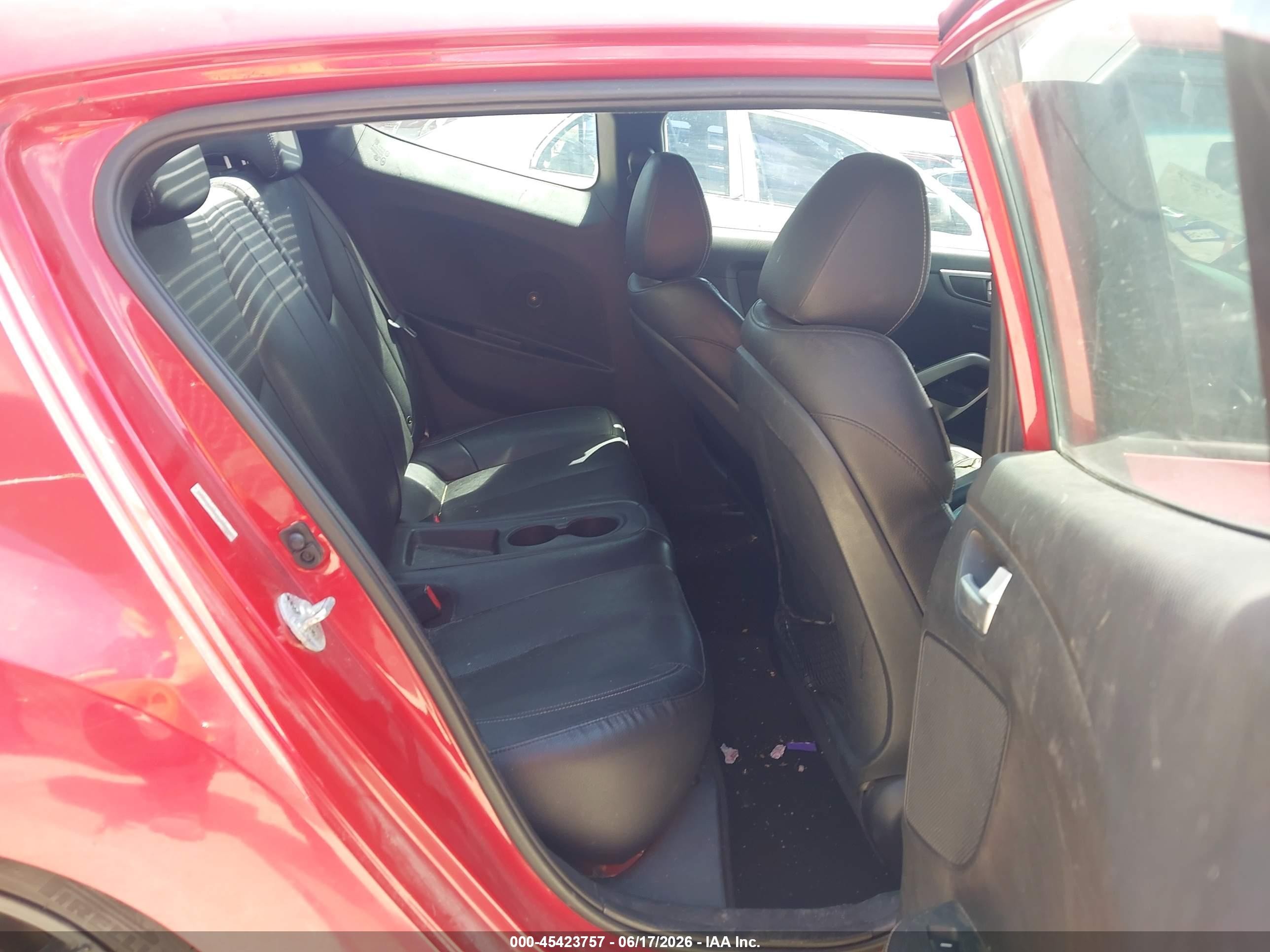2014 Hyundai Veloster Turbo W/black Red vin: KMHTC6AE9EU206916