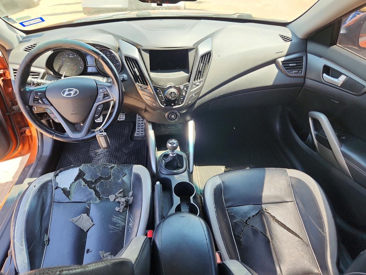 2014 Hyundai Veloster Turbo Orange vin: KMHTC6AE9EU209976