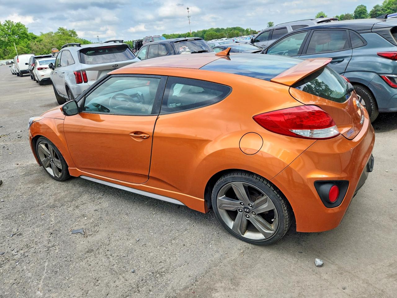 2015 Hyundai Veloster Turbo Orange vin: KMHTC6AE9FU229016