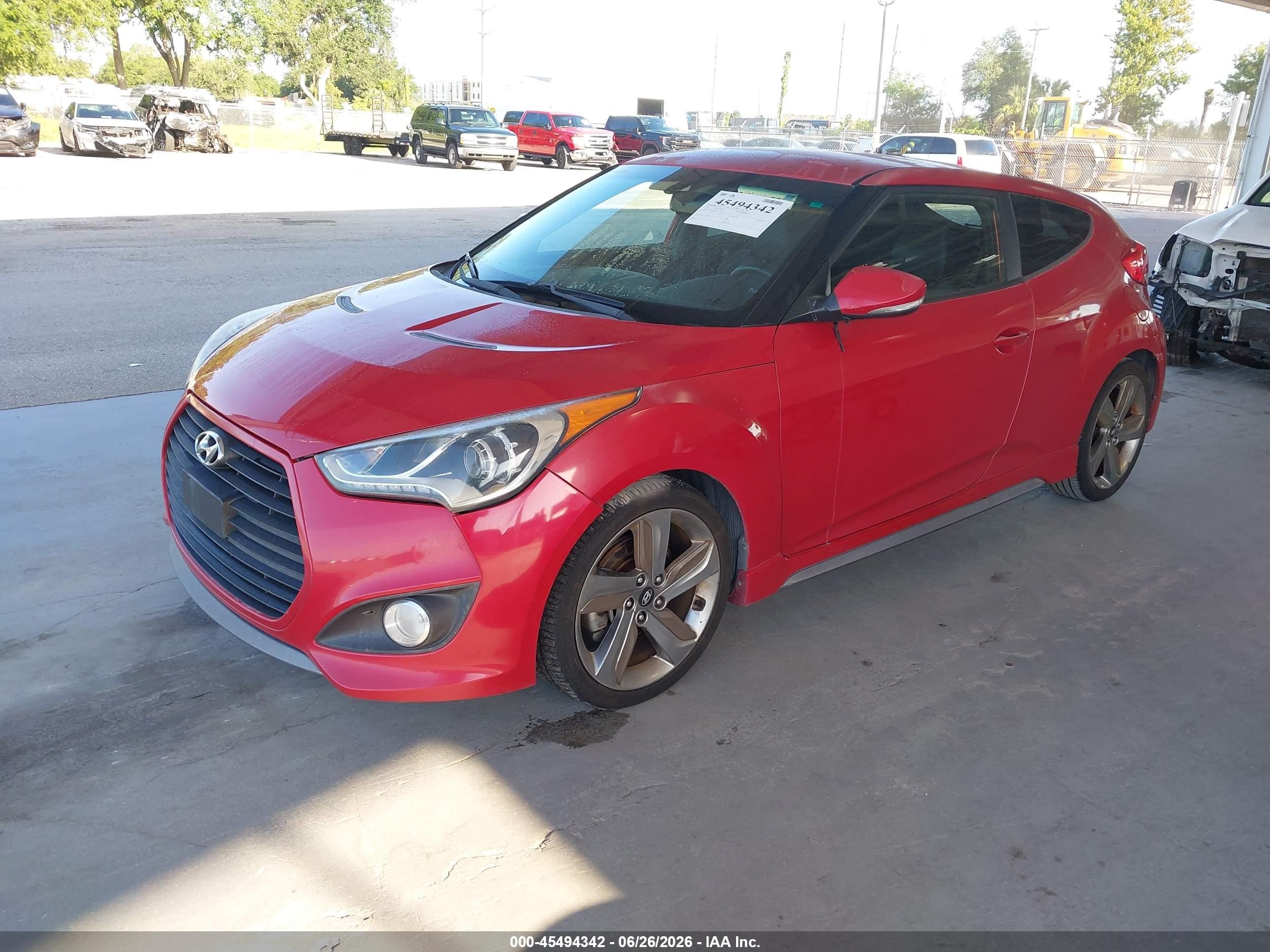 2015 Hyundai Veloster Turbo Red vin: KMHTC6AE9FU231896