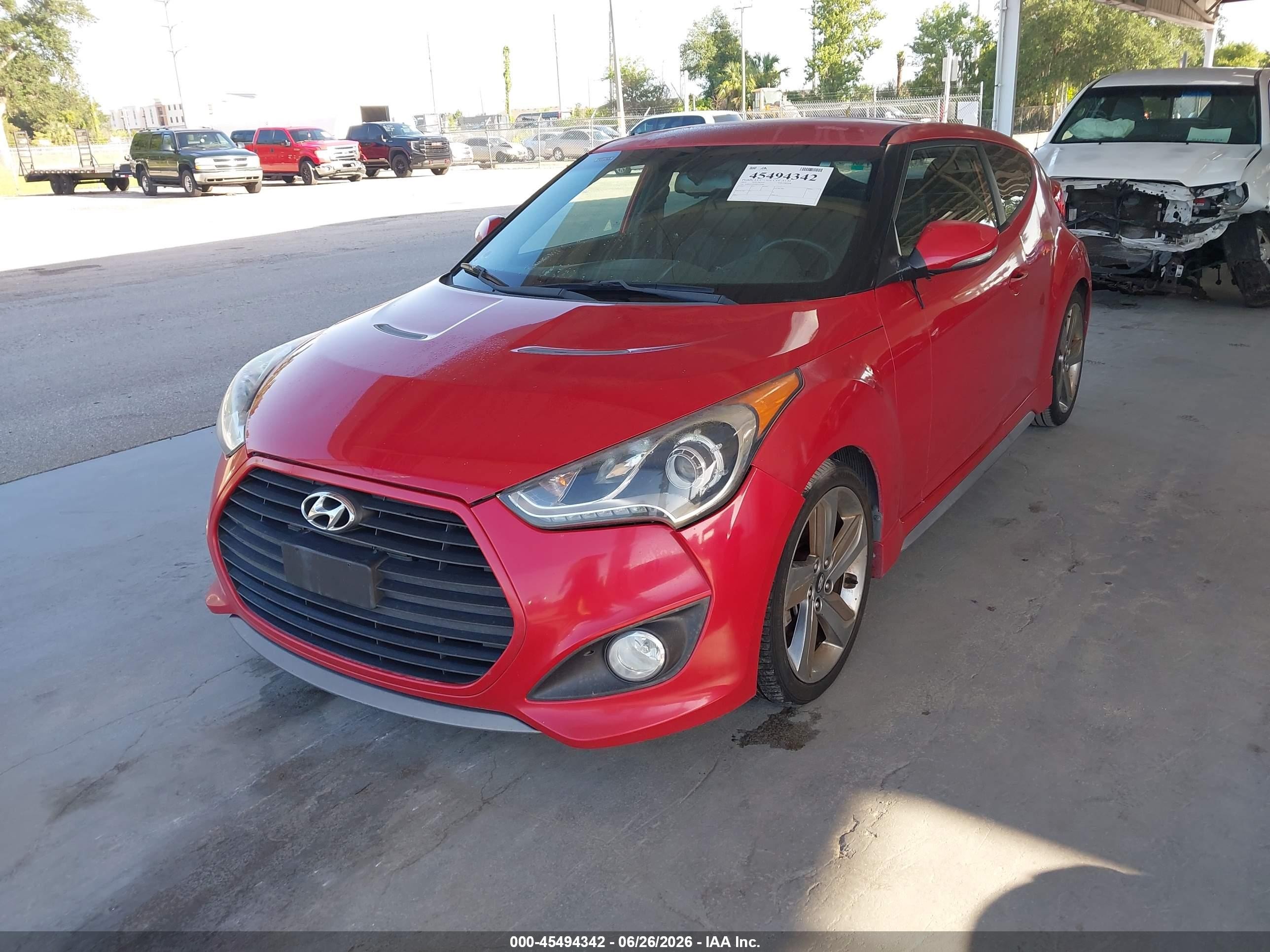 2015 Hyundai Veloster Turbo Red vin: KMHTC6AE9FU231896