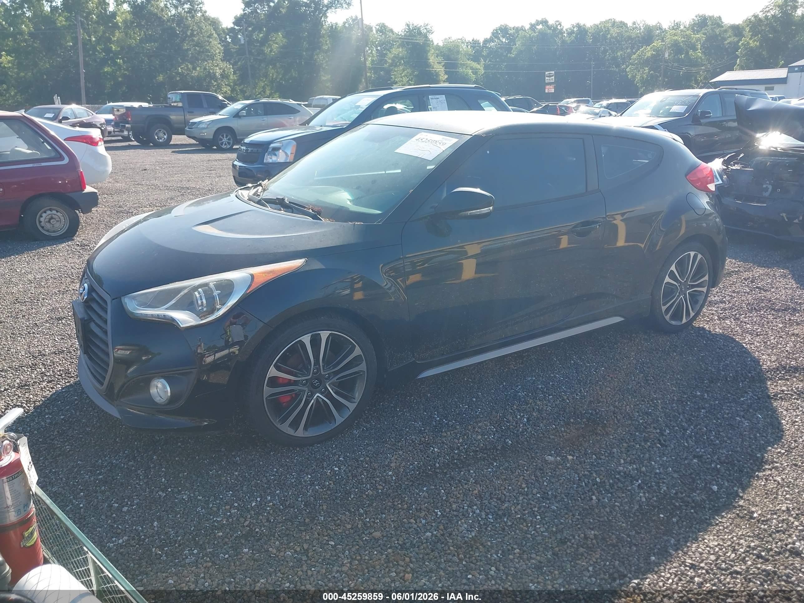 2016 Hyundai Veloster Turbo Black vin: KMHTC6AE9GU264351