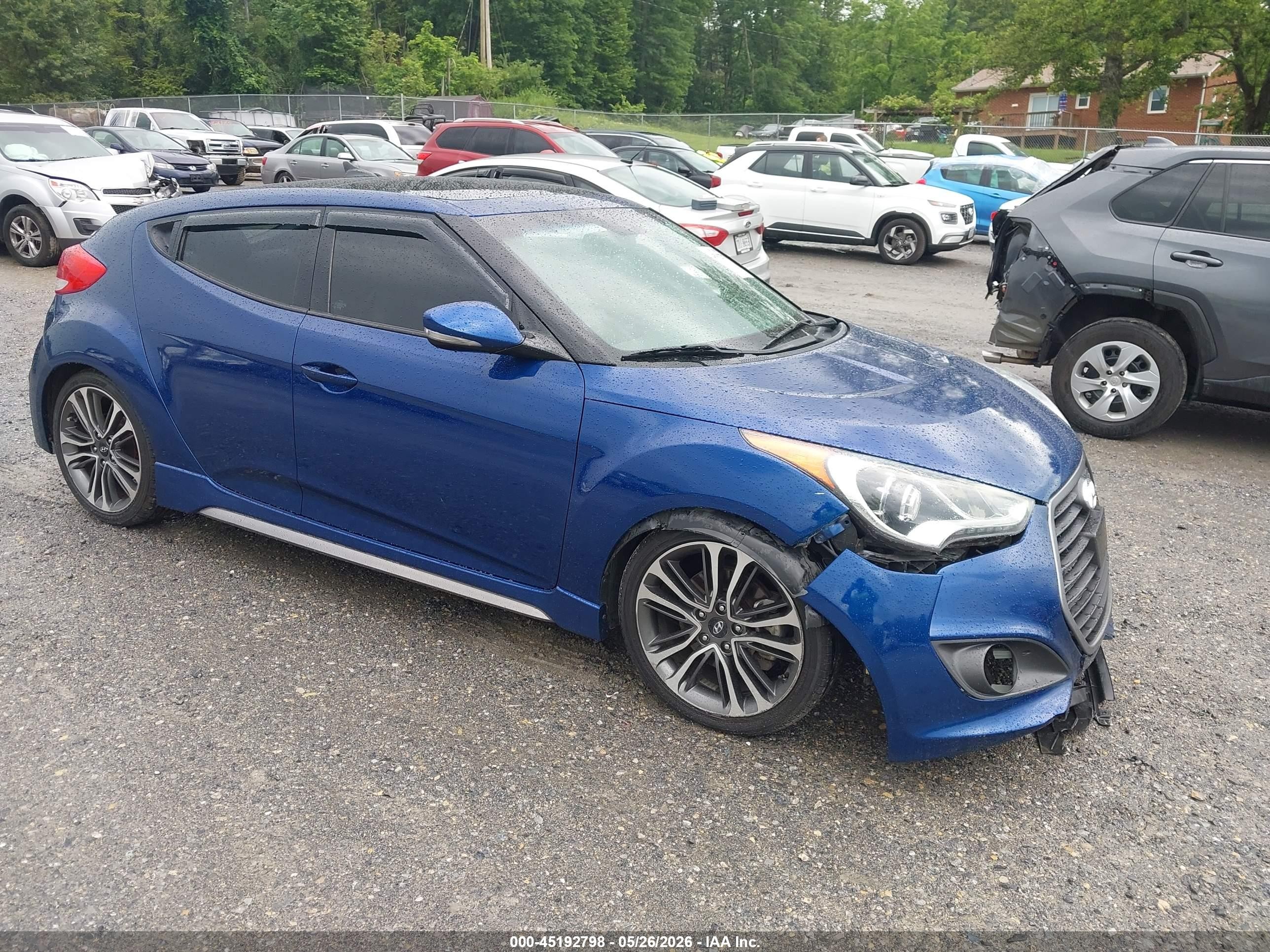 2016 Hyundai Veloster Turbo Blue vin: KMHTC6AE9GU266052