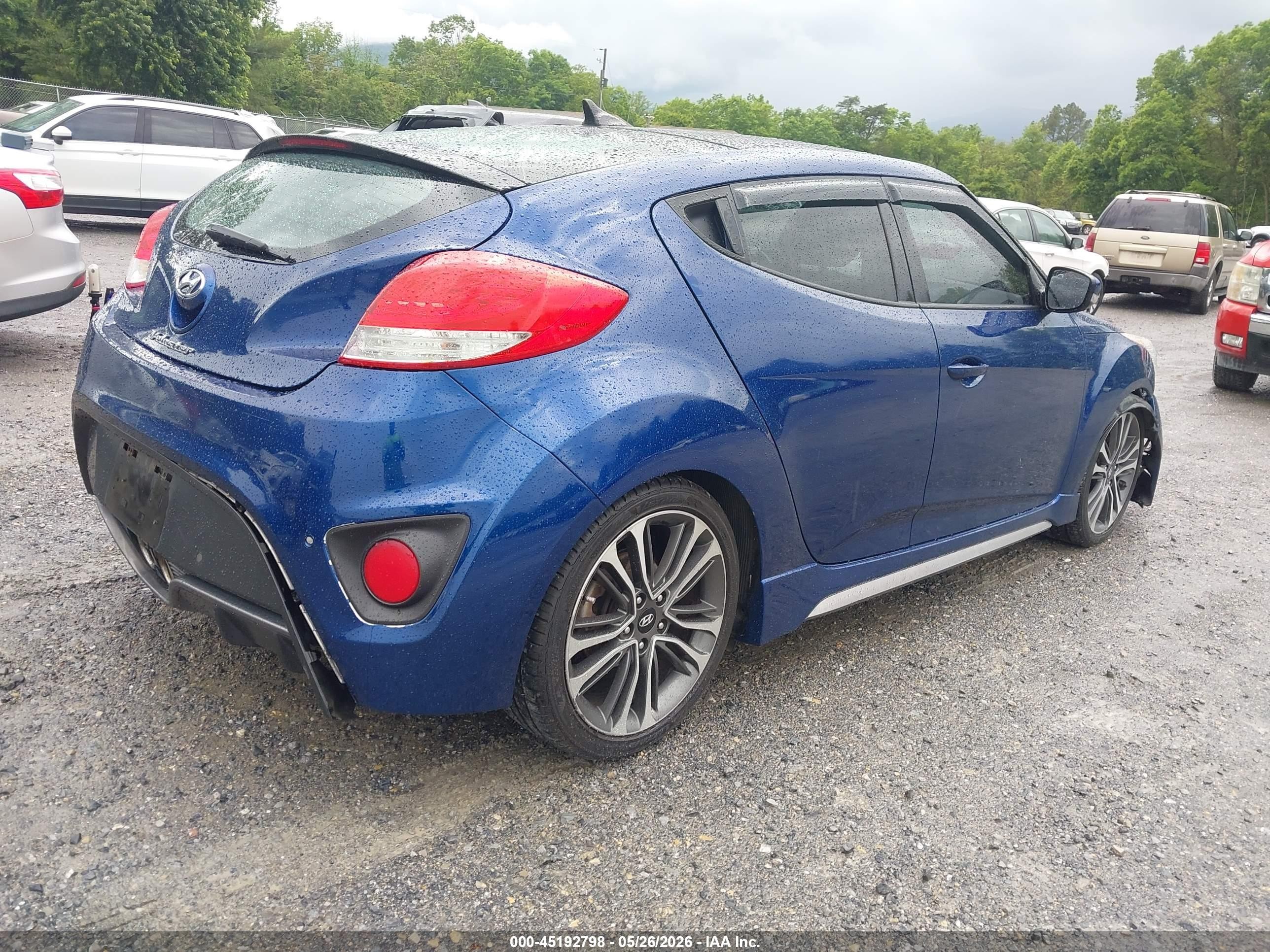 2016 Hyundai Veloster Turbo Blue vin: KMHTC6AE9GU266052