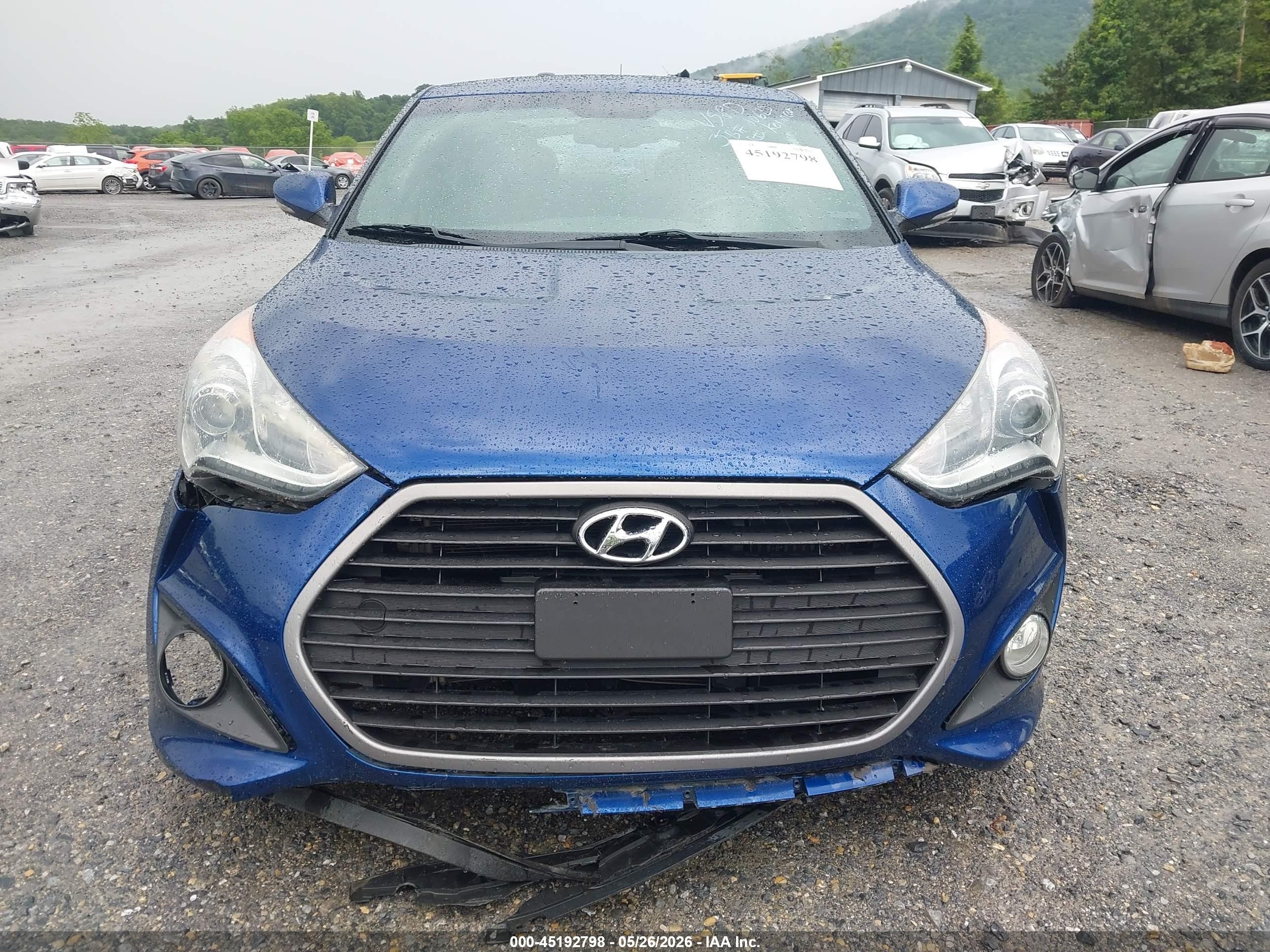 2016 Hyundai Veloster Turbo Blue vin: KMHTC6AE9GU266052