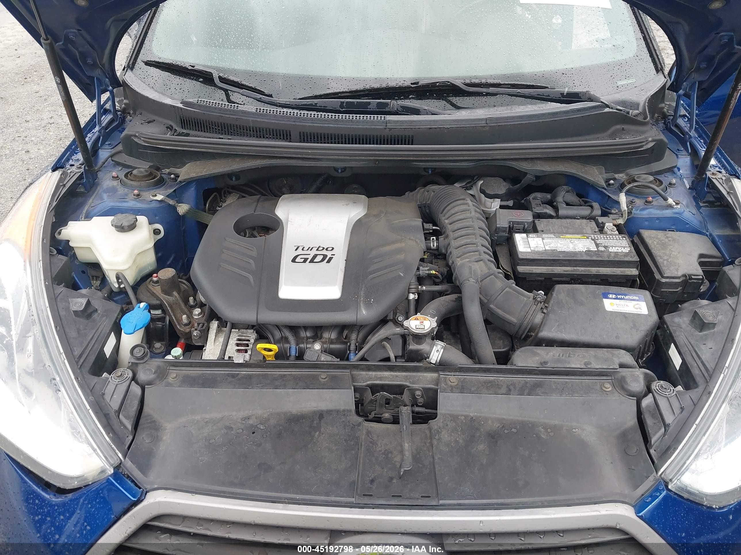 2016 Hyundai Veloster Turbo Blue vin: KMHTC6AE9GU266052