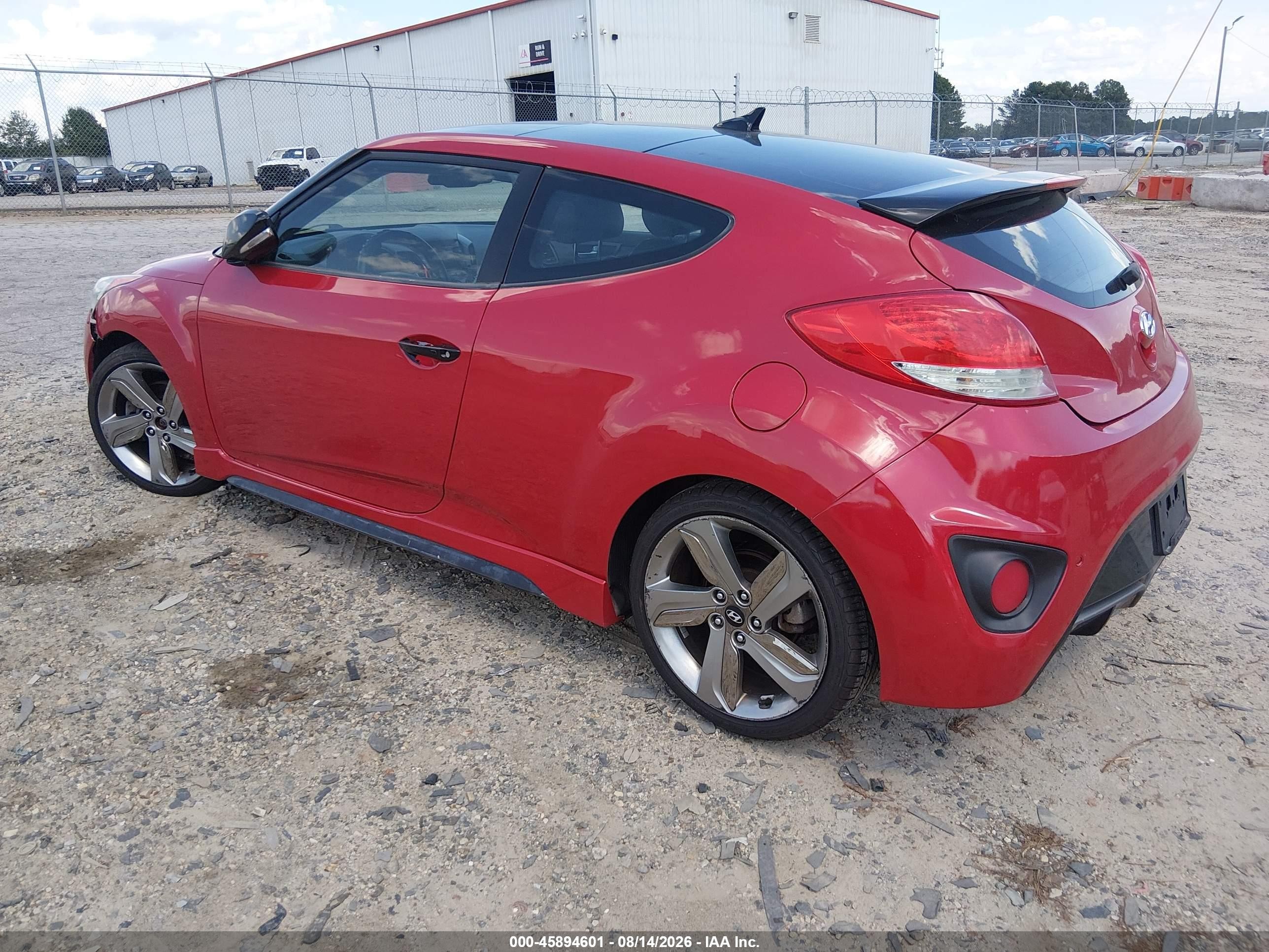 2013 Hyundai Veloster Turbo W/black Red vin: KMHTC6AEXDU095789