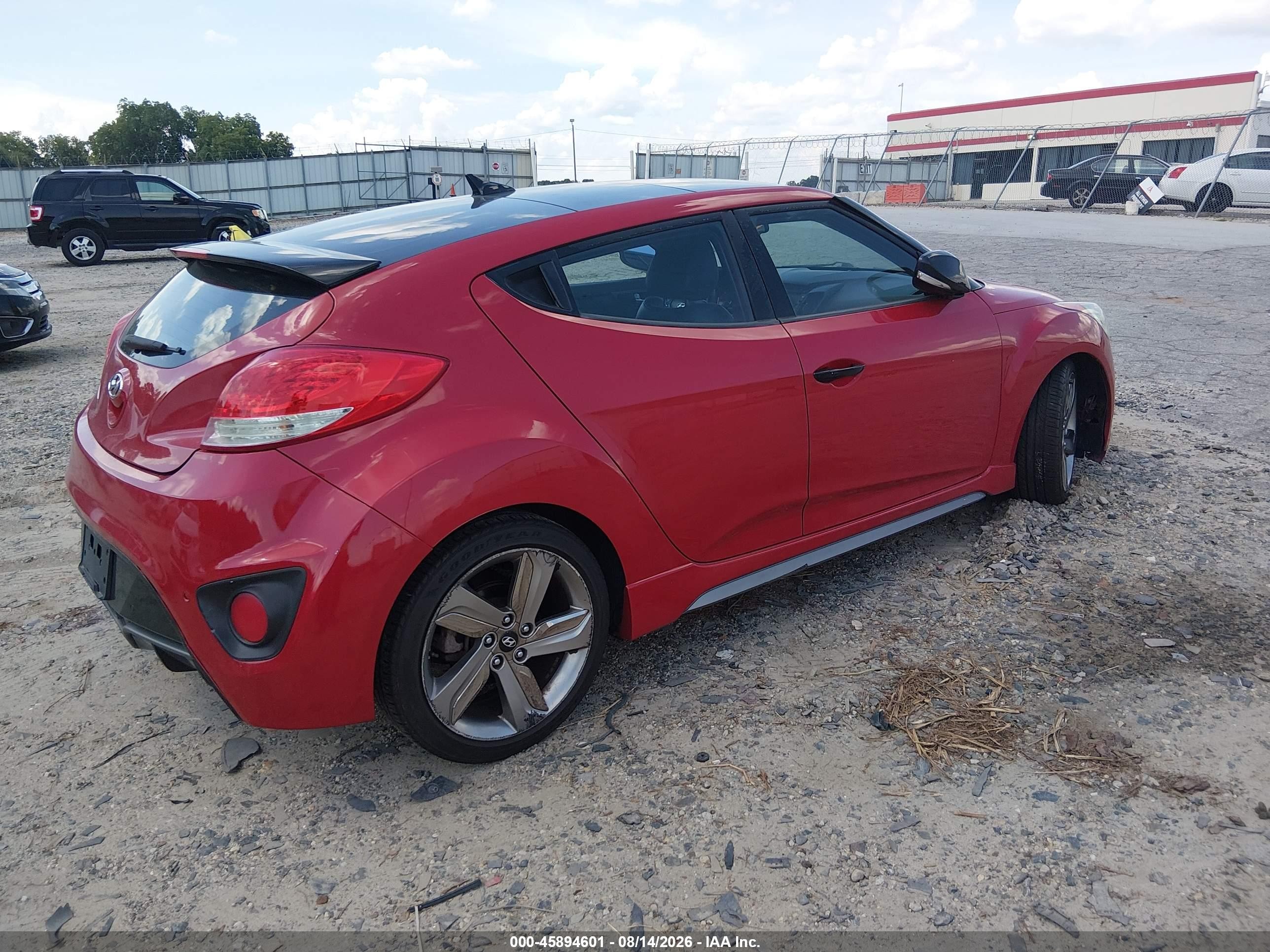 2013 Hyundai Veloster Turbo W/black Red vin: KMHTC6AEXDU095789