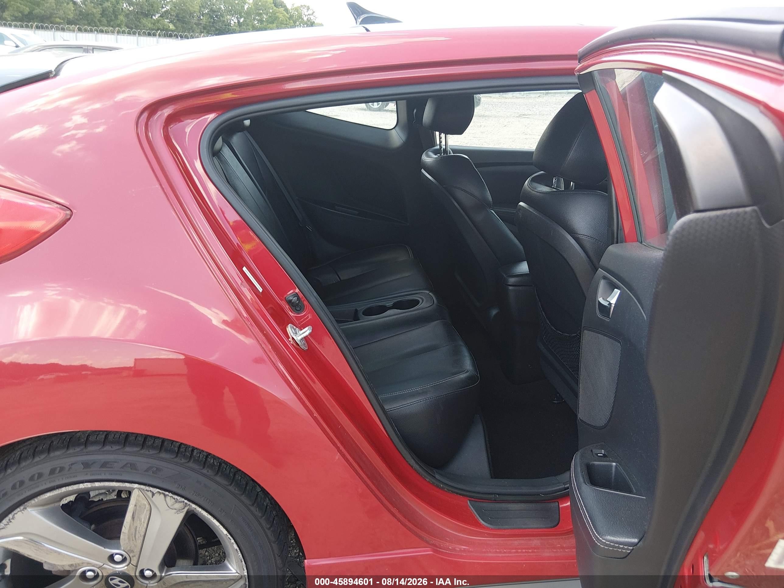 2013 Hyundai Veloster Turbo W/black Red vin: KMHTC6AEXDU095789