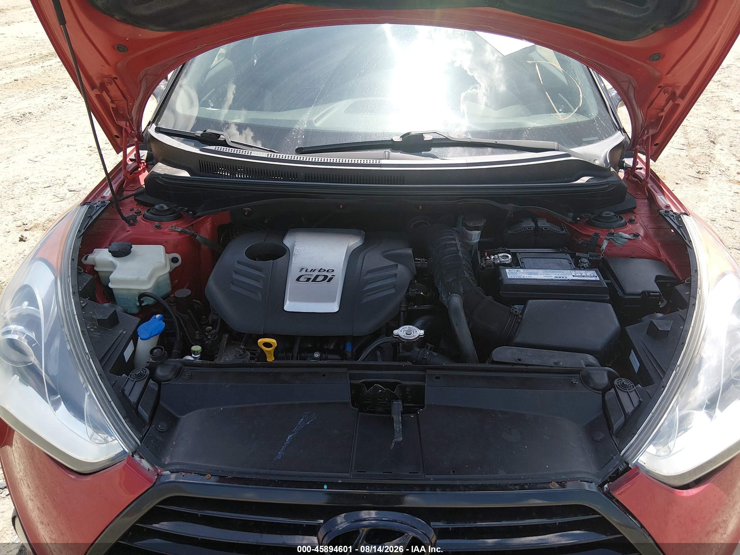 2013 Hyundai Veloster Turbo W/black Red vin: KMHTC6AEXDU095789