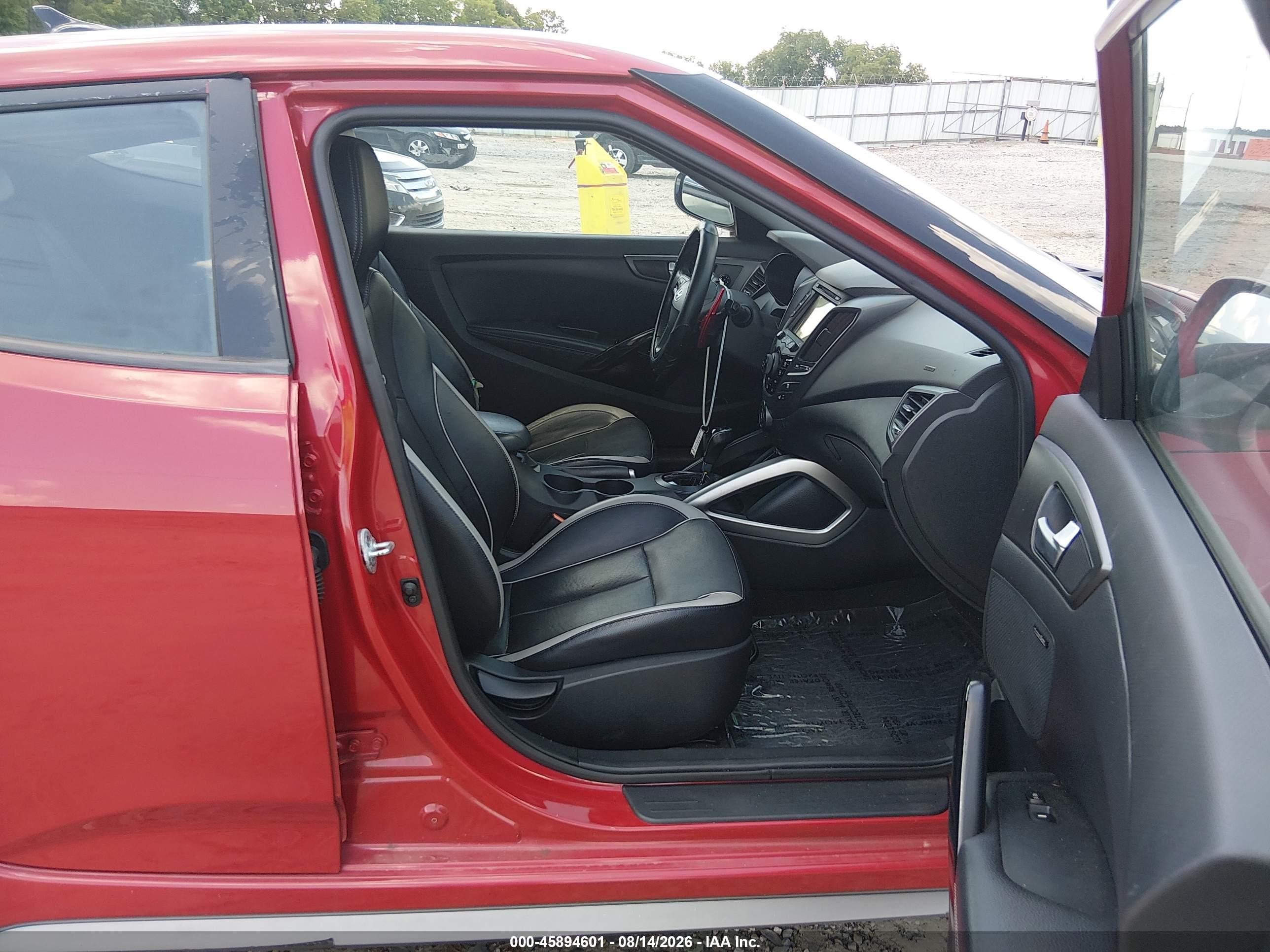 2013 Hyundai Veloster Turbo W/black Red vin: KMHTC6AEXDU095789